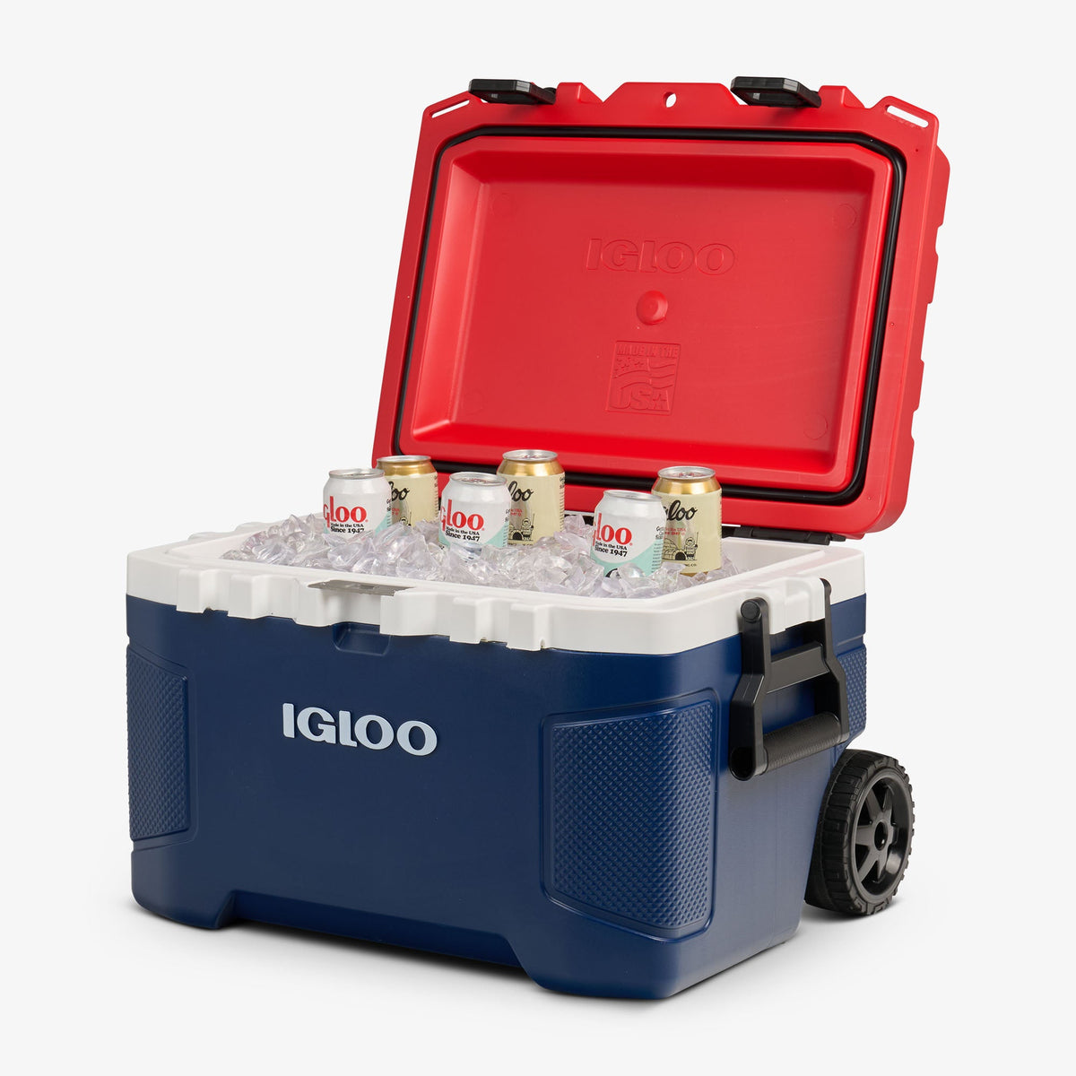 Custom Igloo Trailmate 52 Qt Roller Cooler, Americana