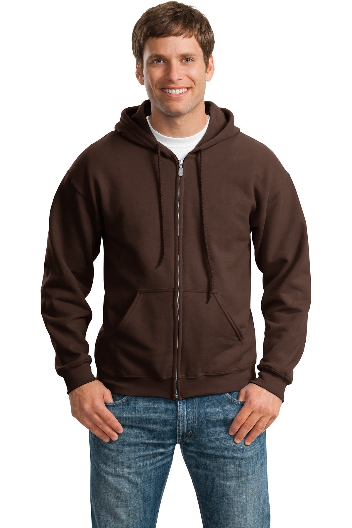 Gildan Heavy Blend™ Full-Zip Hooded Sweatshirt - Dark Chocolate