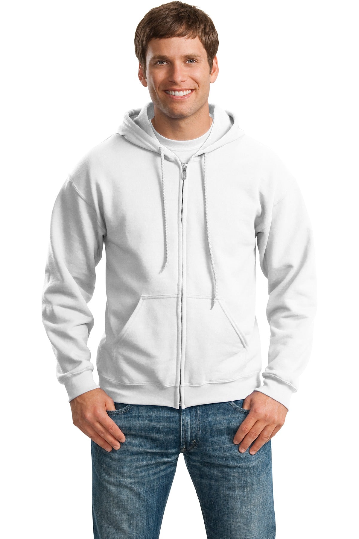 Gildan Heavy Blend™ Full-Zip Hooded Sweatshirt - White