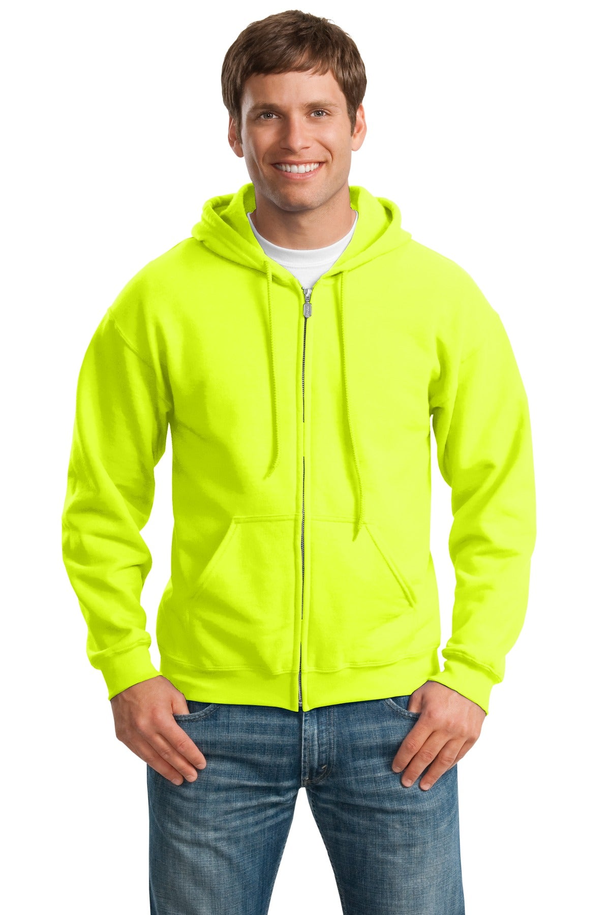 Gildan Heavy Blend™ Full-Zip Hooded Sweatshirt - Safety Green