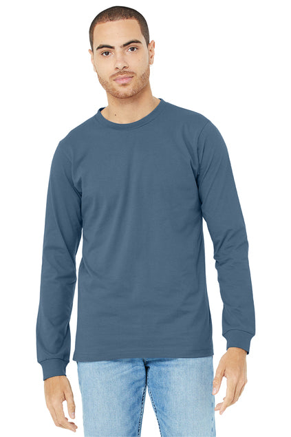 BELLA+CANVAS Unisex Jersey Long Sleeve Tee - Steel Blue