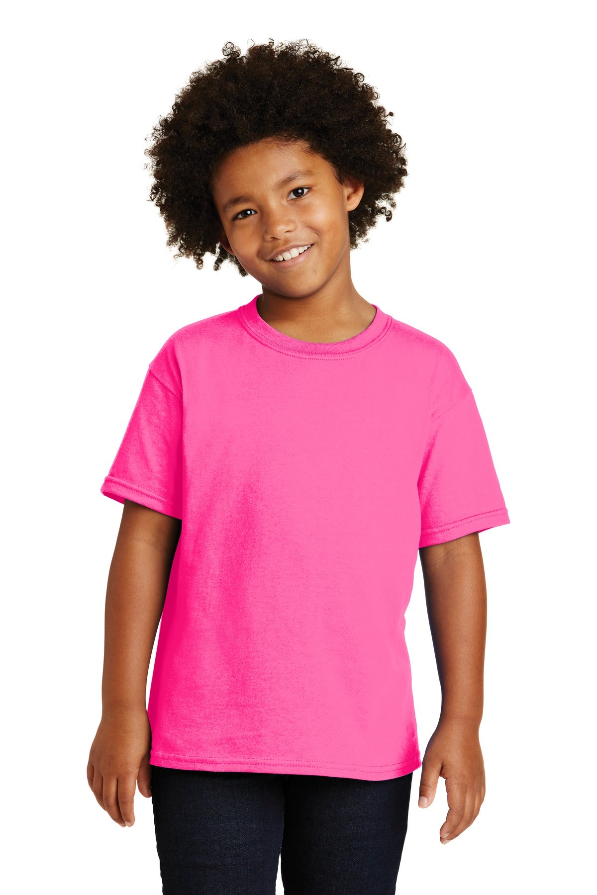 Gildan - Youth Heavy Cotton 100% Cotton T-Shirt - Safety Pink