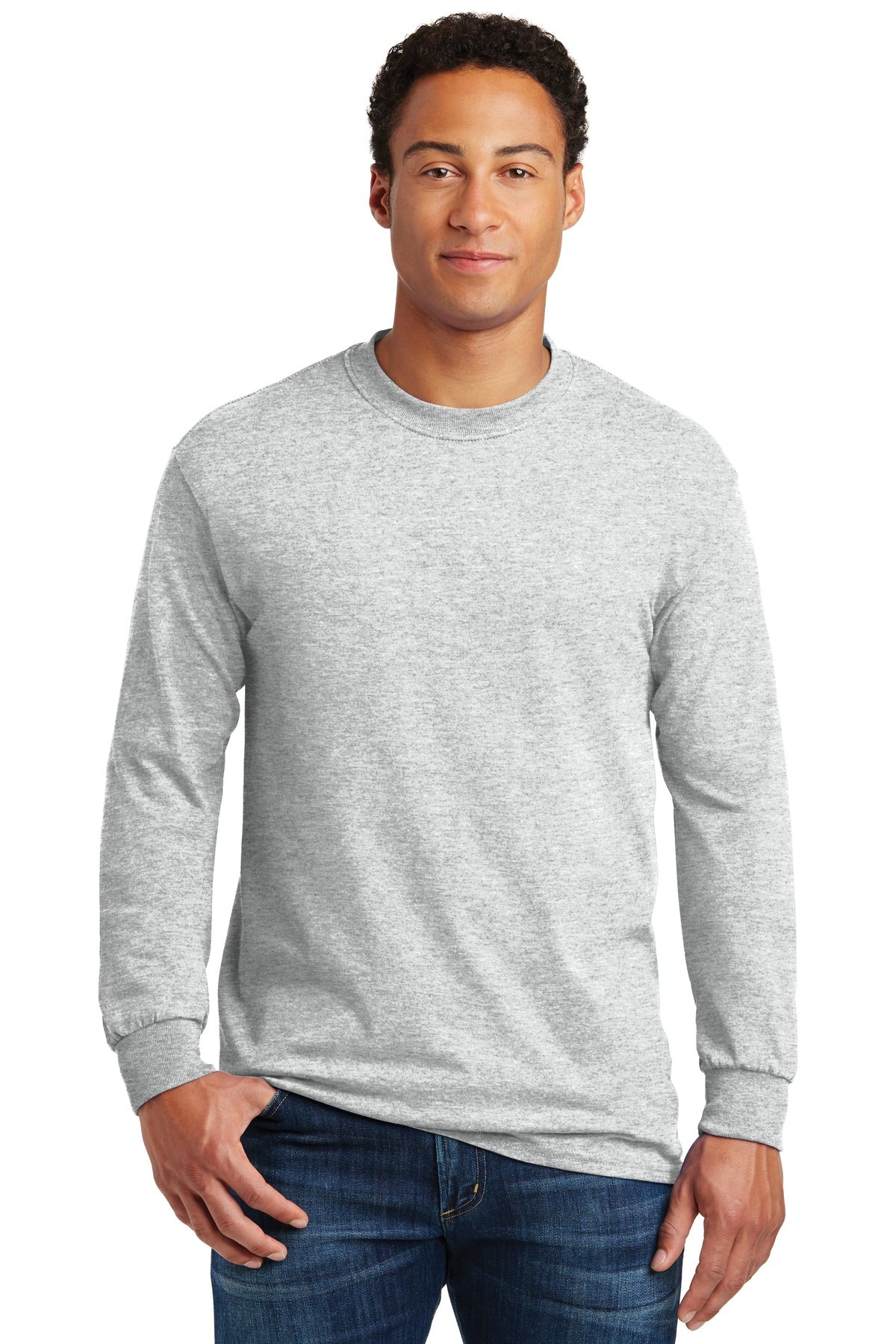 Gildan Heavy Cotton 100% Cotton Long Sleeve T-Shirt - Ash