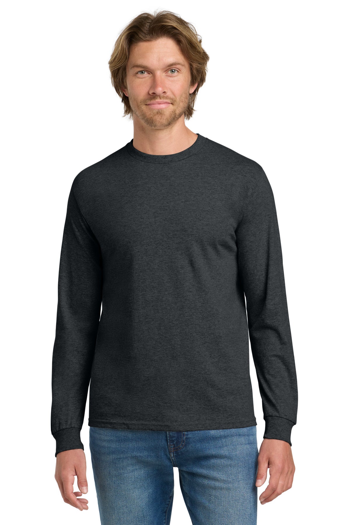 Gildan - Heavy Cotton 100% Cotton Long Sleeve T-Shirt - Dark Heather