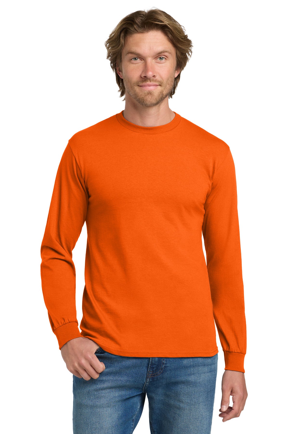 Gildan - Heavy Cotton 100% Cotton Long Sleeve T-Shirt - Orange