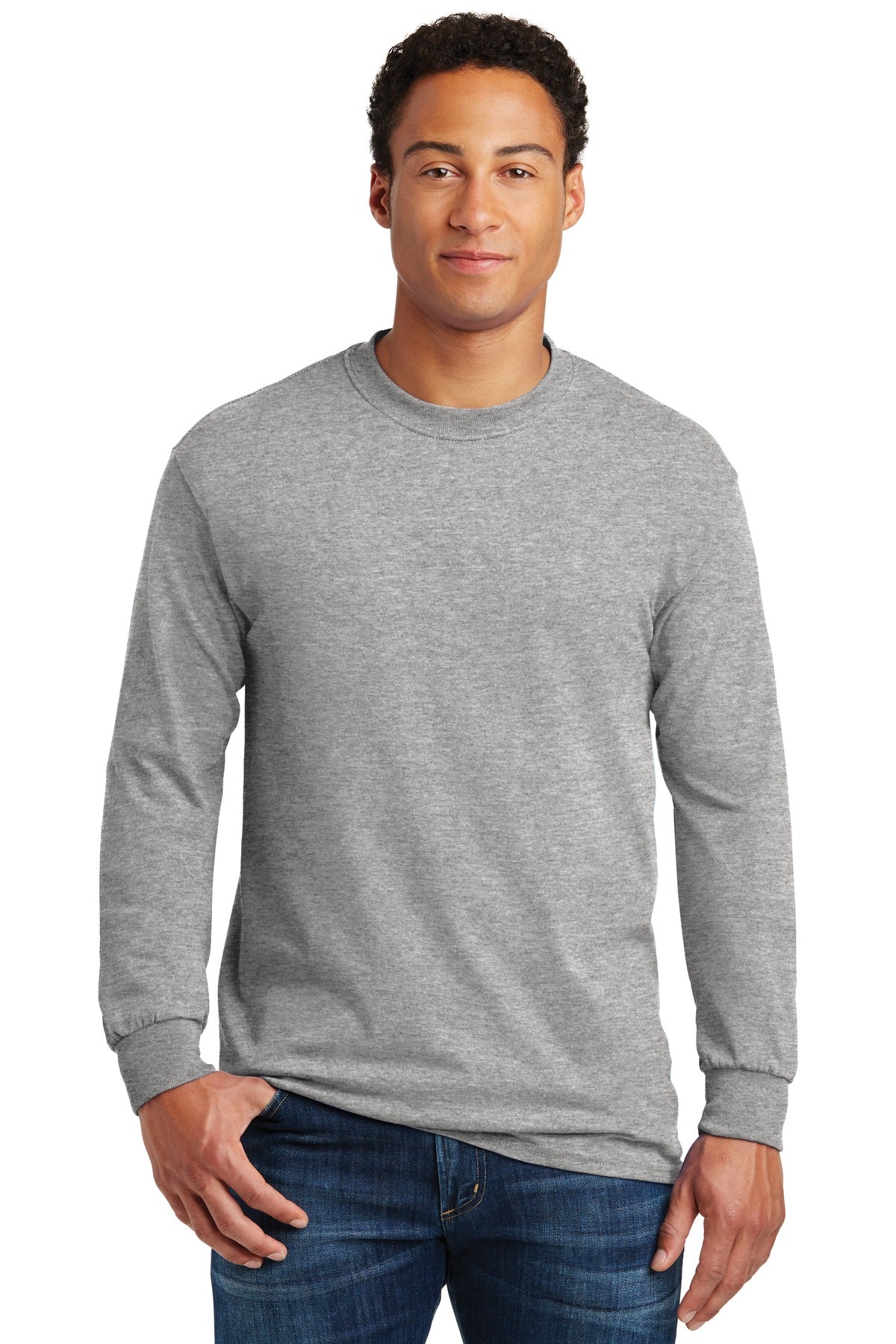 Gildan - Heavy Cotton 100% Cotton Long Sleeve T-Shirt - Sport Grey