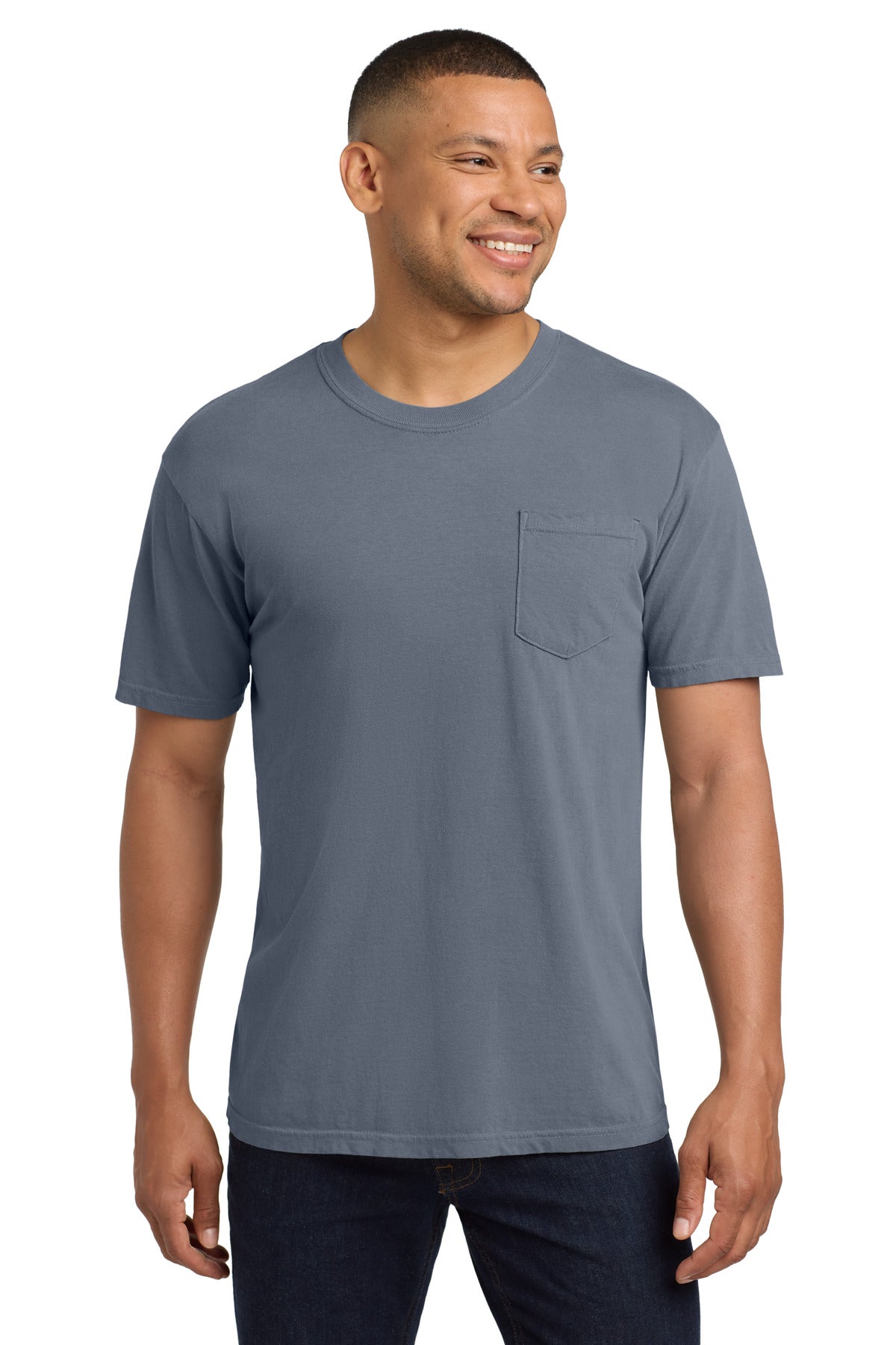 COMFORT COLORS Heavyweight Ring Spun Pocket Tee - Blue Jean