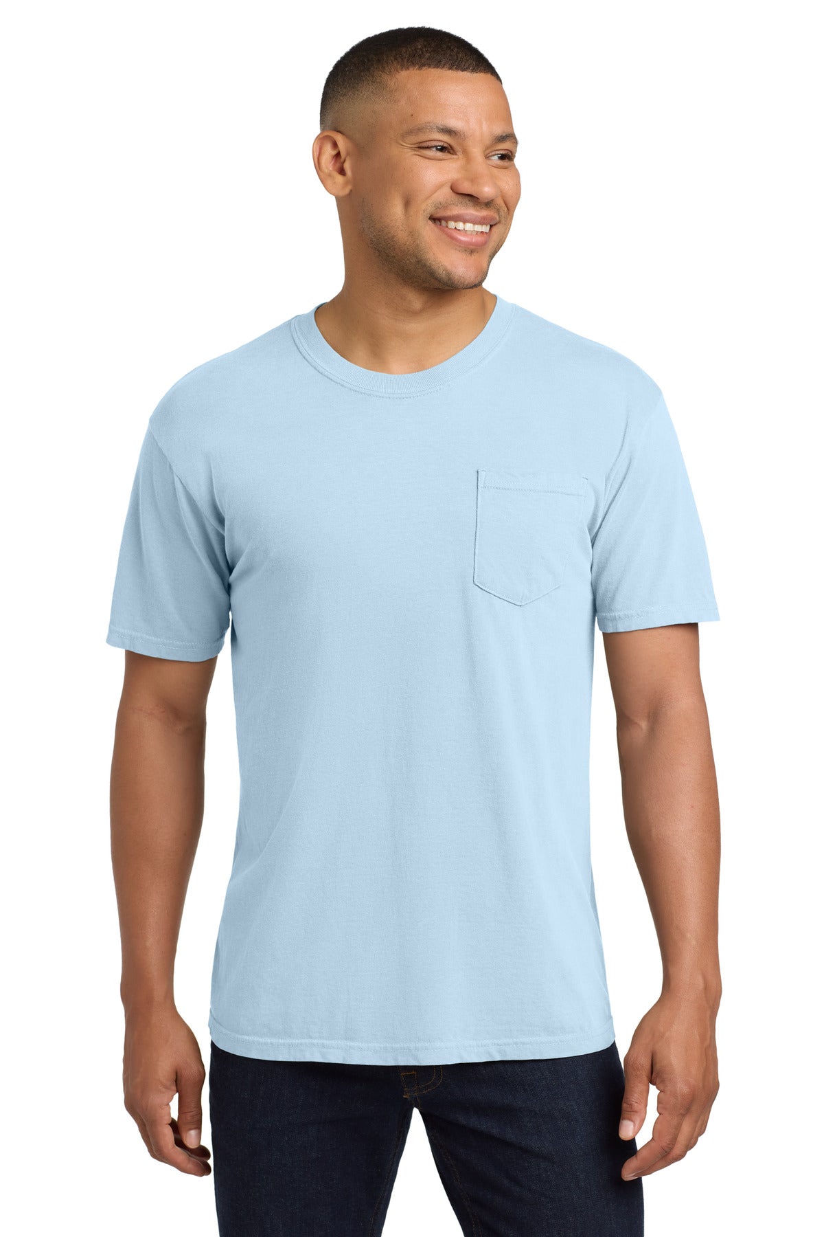 COMFORT COLORS Heavyweight Ring Spun Pocket Tee - Chambray