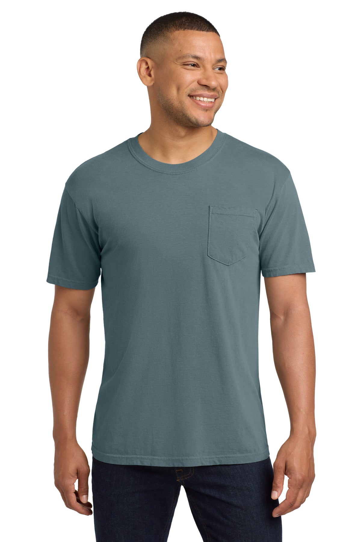 COMFORT COLORS Heavyweight Ring Spun Pocket Tee - Ice Blue