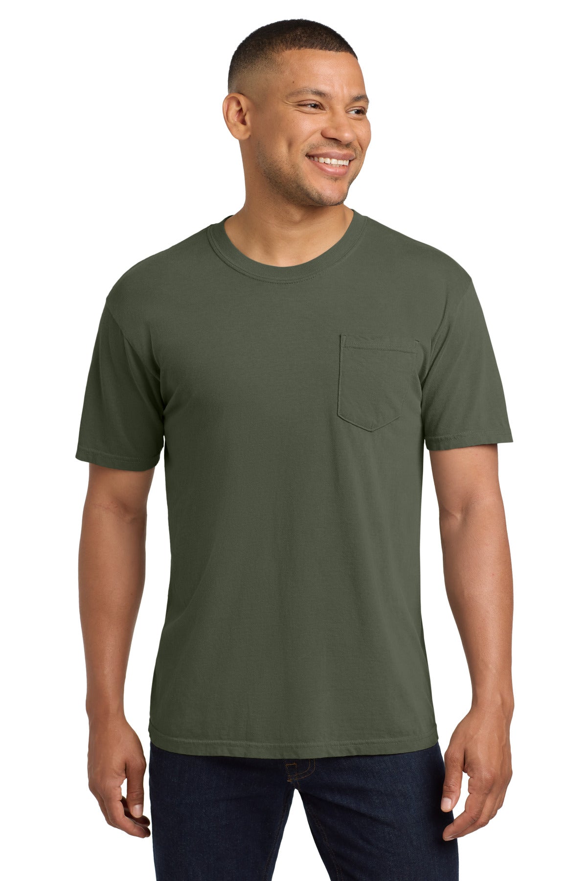 COMFORT COLORS Heavyweight Ring Spun Pocket Tee - Moss