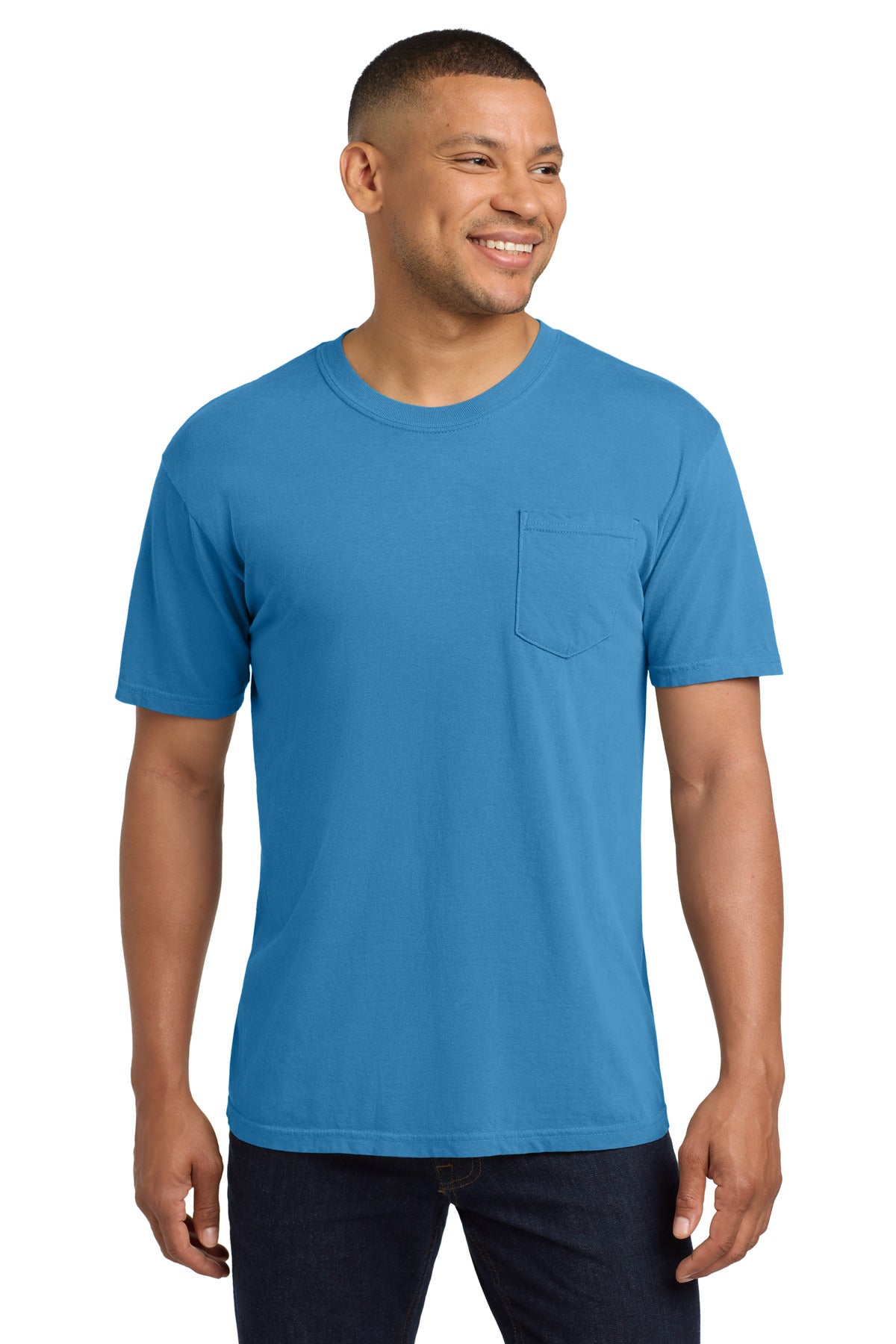 COMFORT COLORS Heavyweight Ring Spun Pocket Tee - Royal Caribe