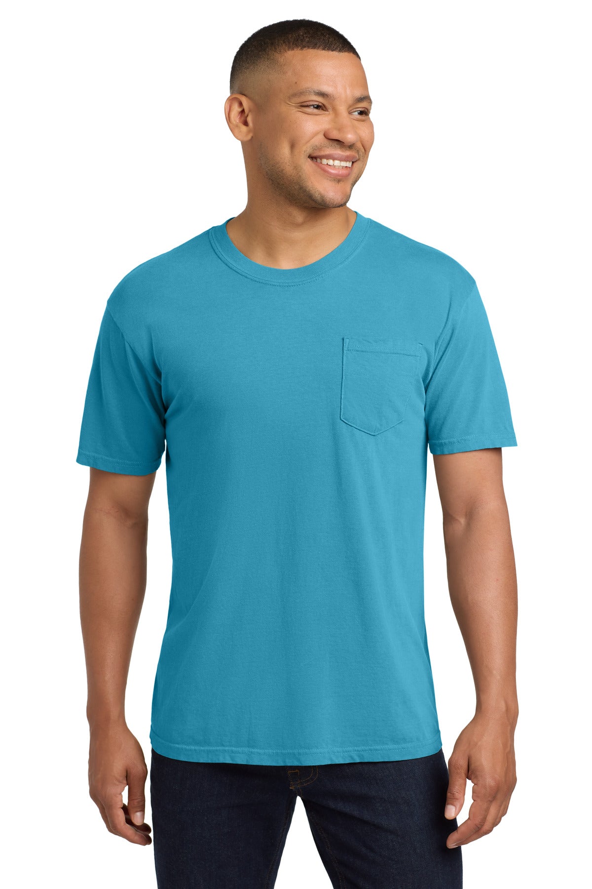 COMFORT COLORS Heavyweight Ring Spun Pocket Tee - Sapphire