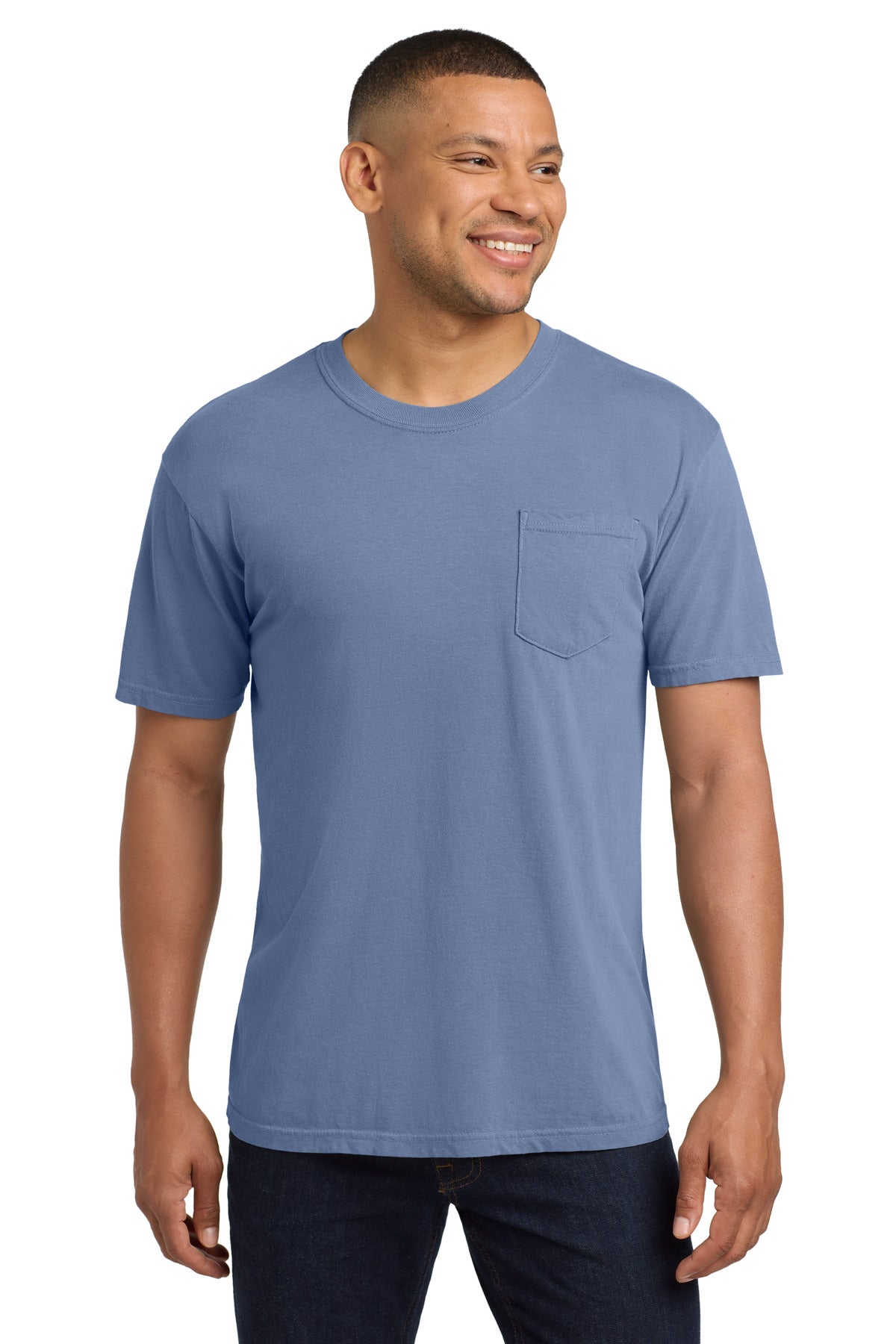 COMFORT COLORS Heavyweight Ring Spun Pocket Tee - Washed Denim