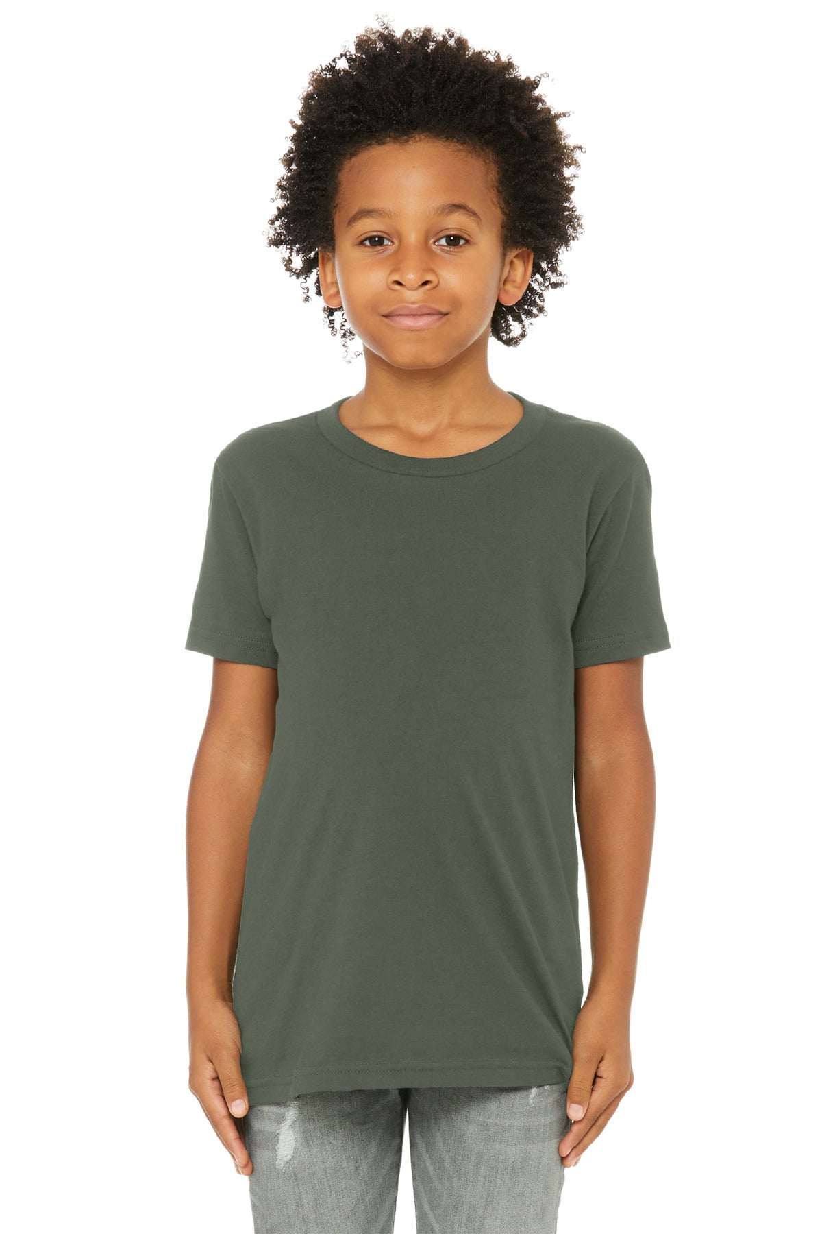 BELLA+CANVAS Youth Jersey Short Sleeve Tee - Military Green