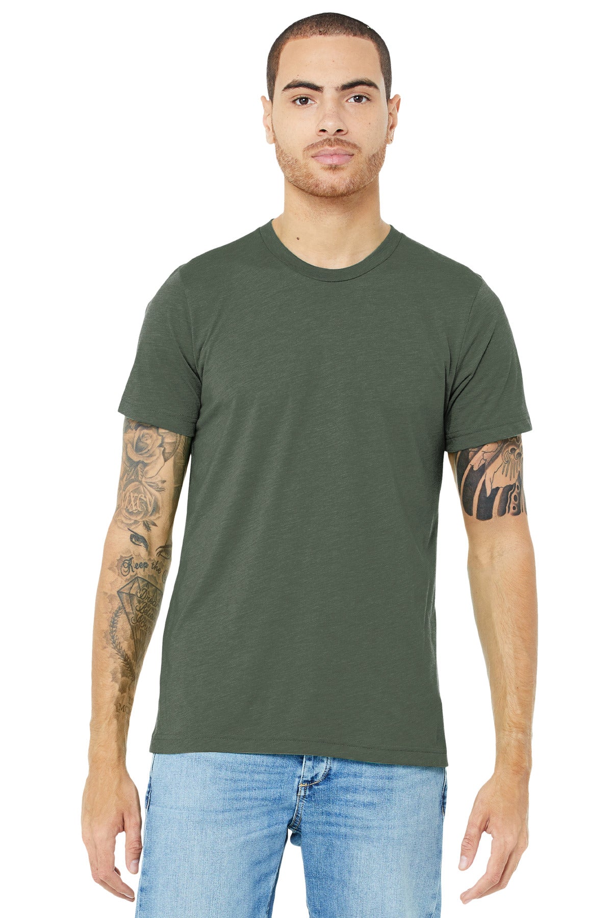BELLA+CANVAS Unisex Triblend Short Sleeve Tee - Military Green Triblend
