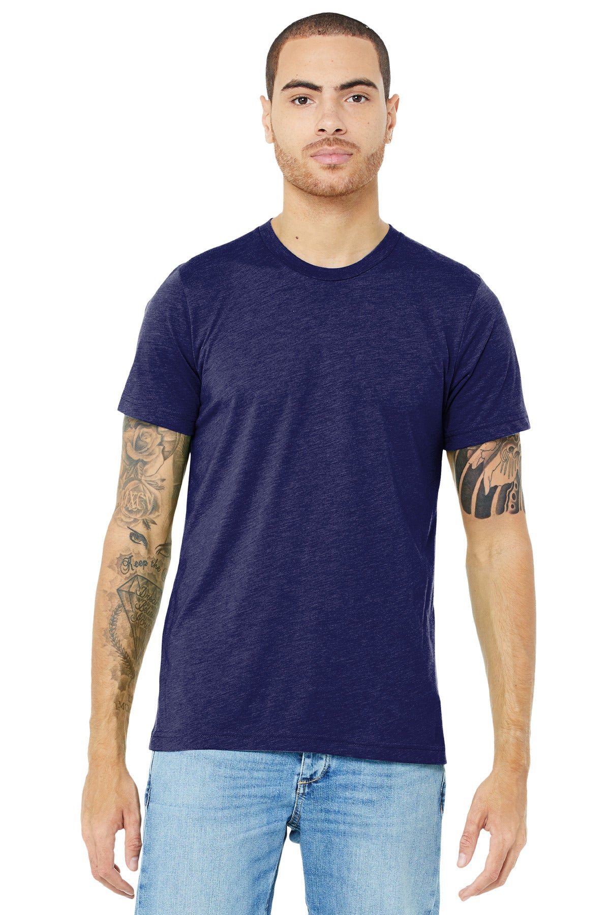 BELLA+CANVAS Unisex Triblend Short Sleeve Tee - Navy Triblend