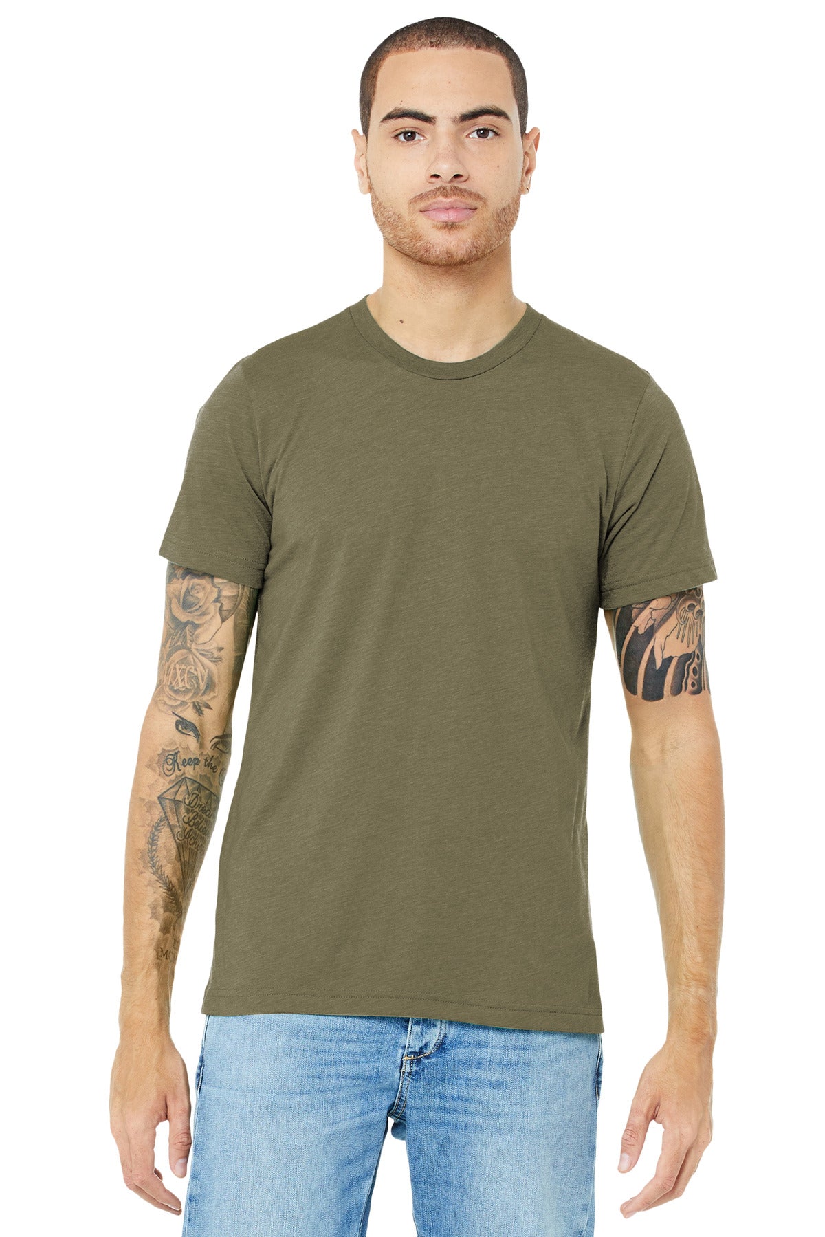 BELLA+CANVAS Unisex Triblend Short Sleeve Tee - Olive Triblend