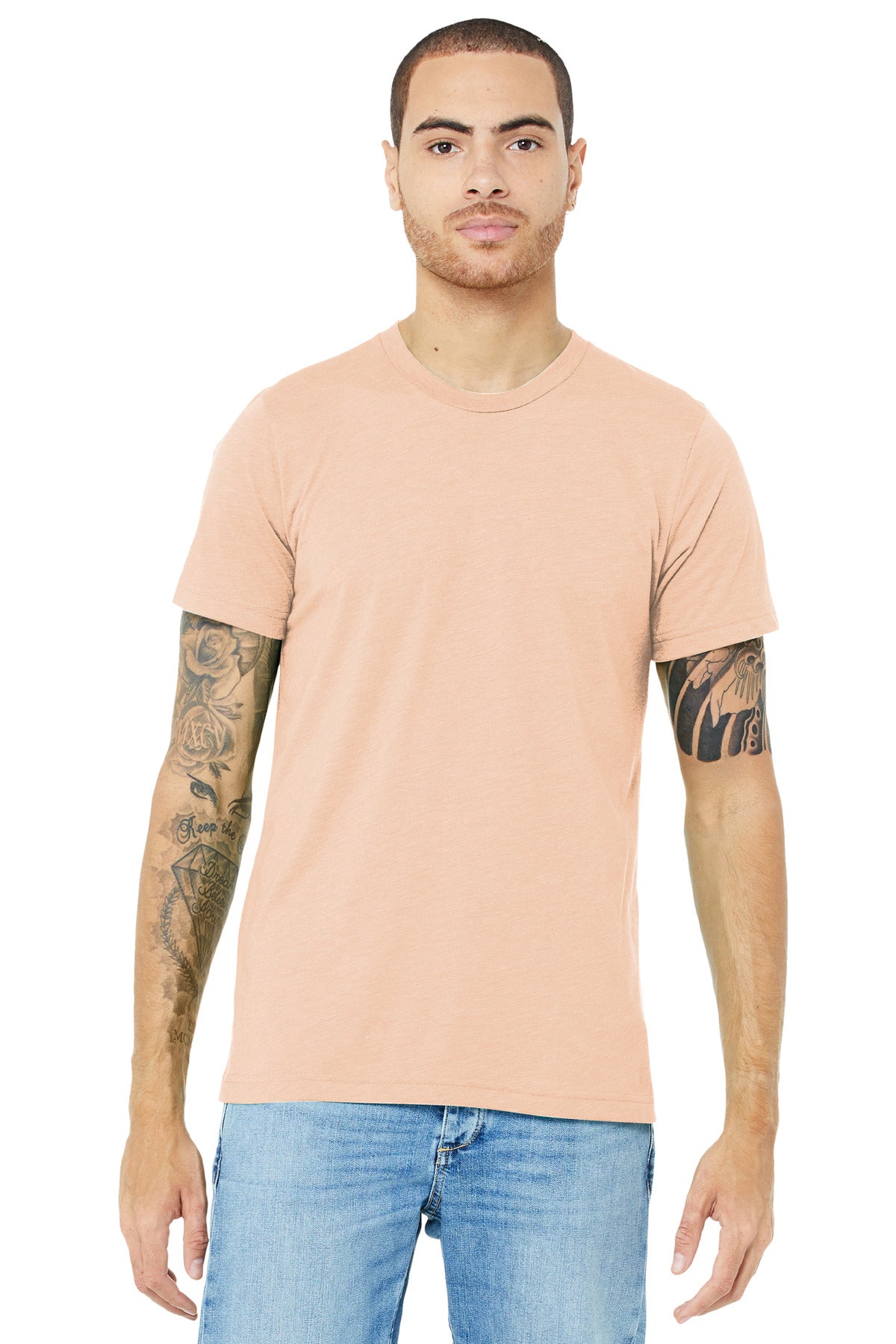 BELLA+CANVAS Unisex Triblend Short Sleeve Tee - Peach Triblend