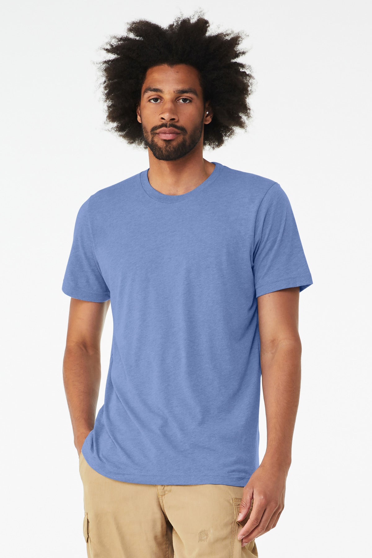 BELLA+CANVAS Unisex Triblend Short Sleeve Tee - Solid Blue Triblend