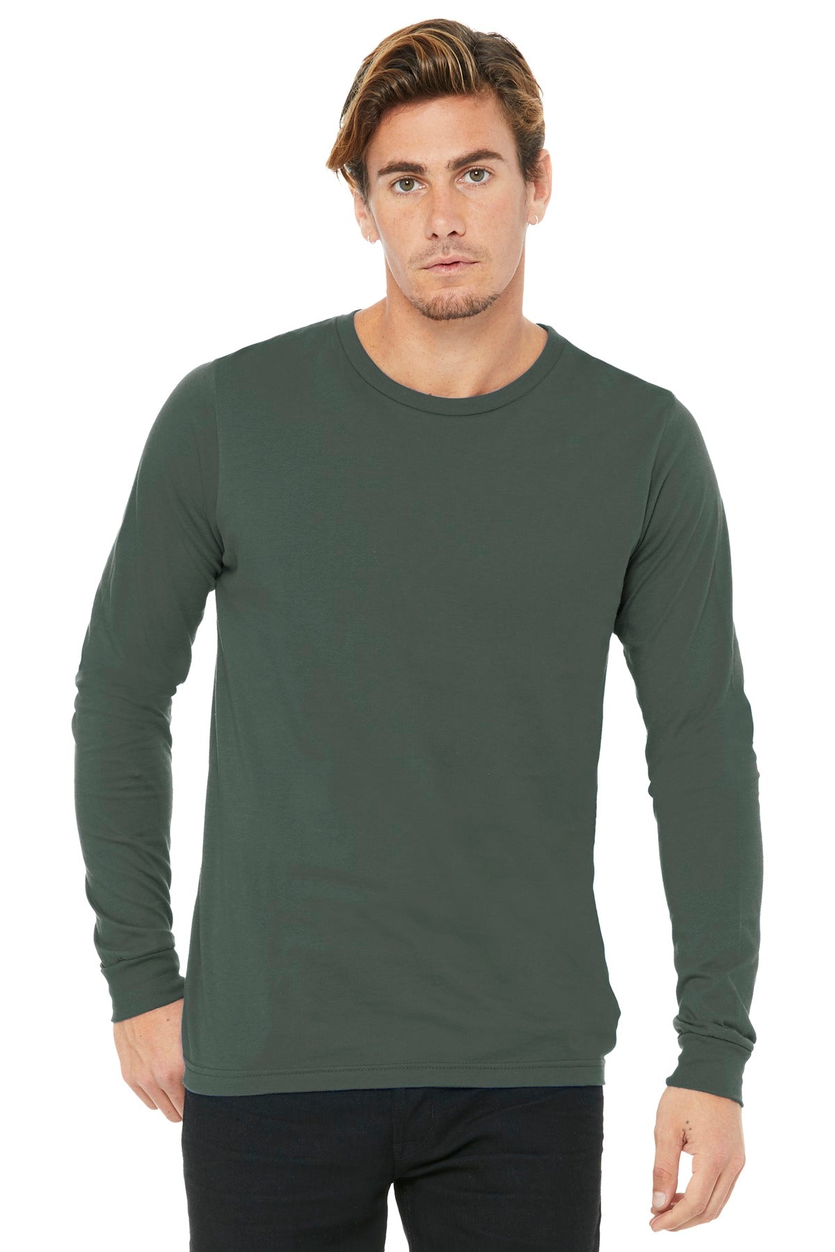 BELLA+CANVAS Unisex Jersey Long Sleeve Tee - Military Green