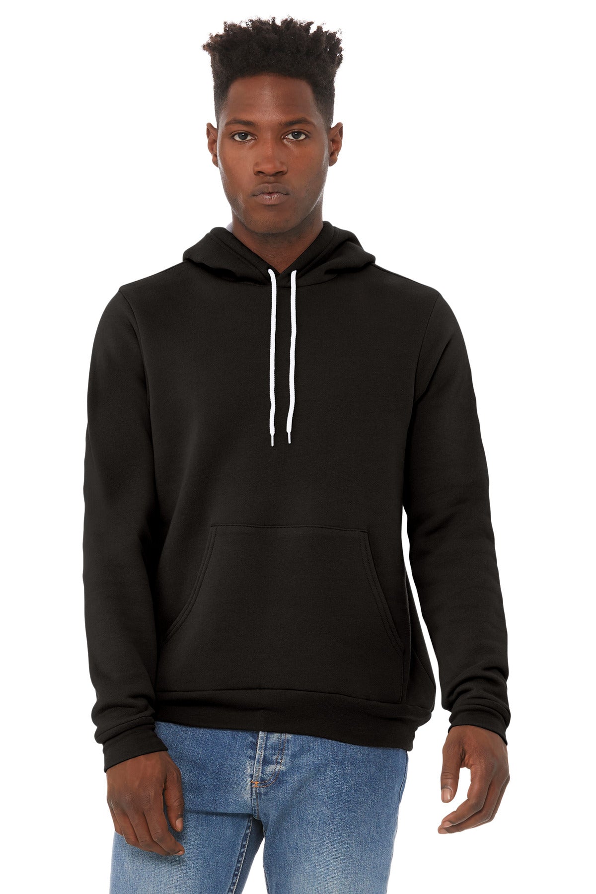 BELLA+CANVAS Unisex Sponge Fleece Pullover Hoodie - DTG Black