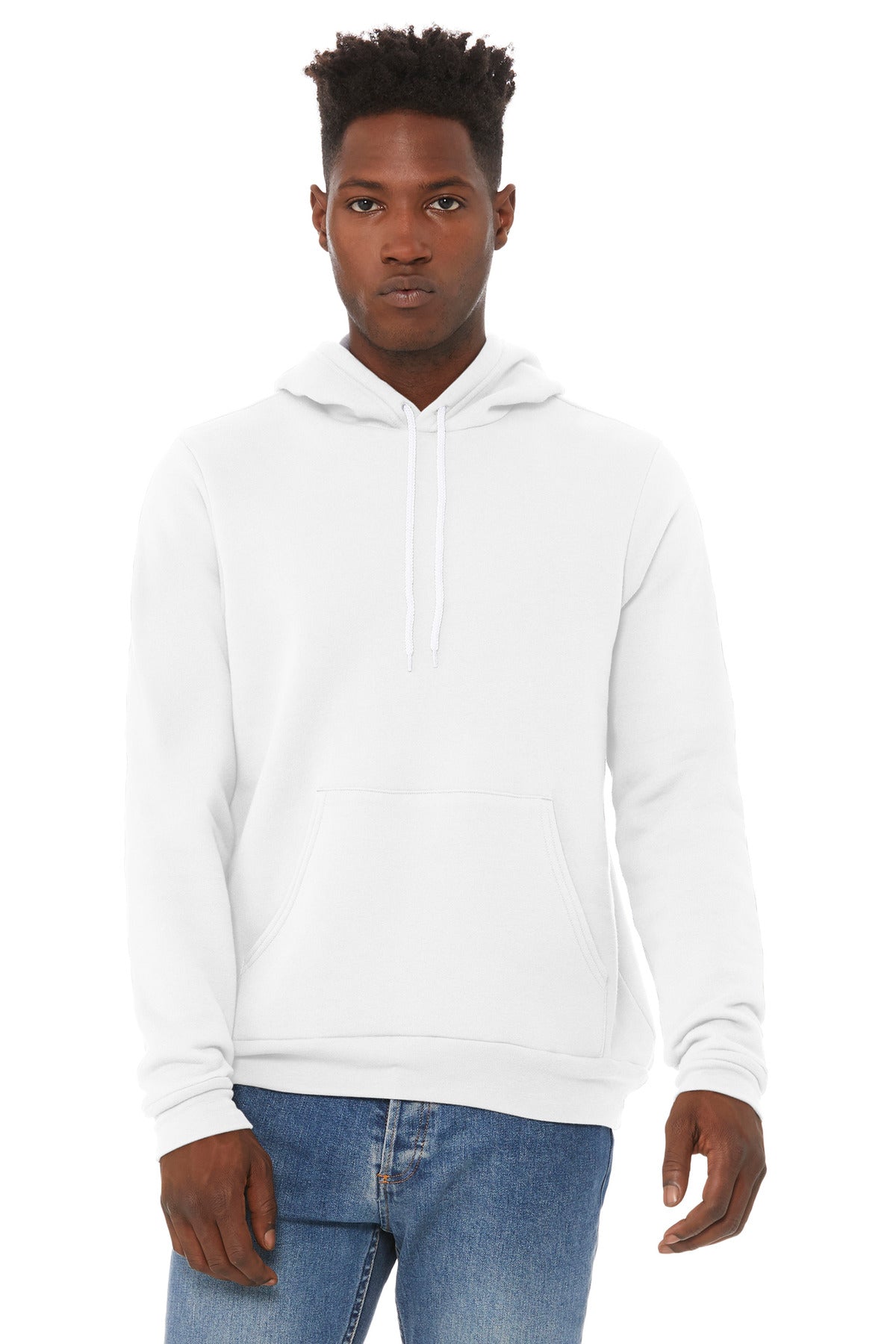 BELLA+CANVAS Unisex Sponge Fleece Pullover Hoodie - DTG White