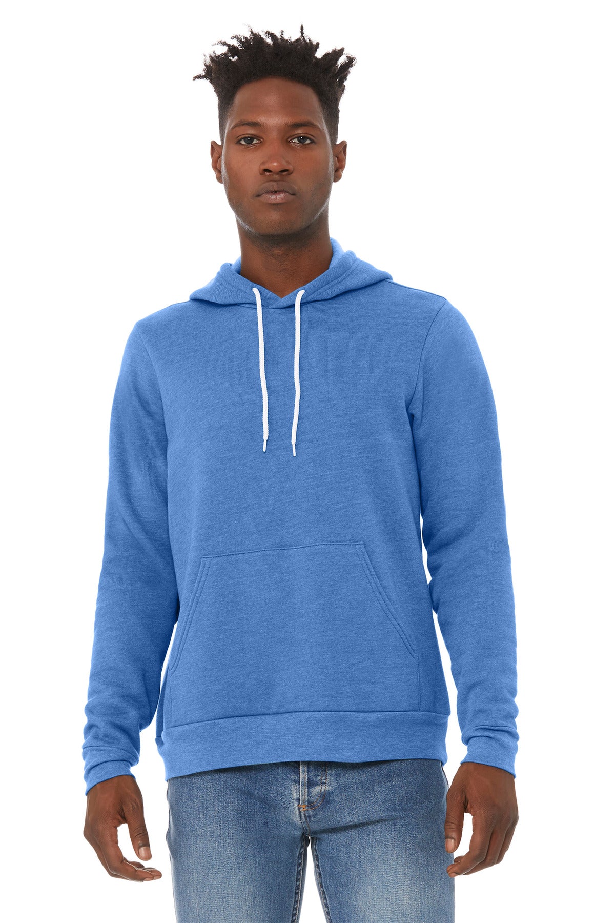 BELLA+CANVAS Unisex Sponge Fleece Pullover Hoodie - Heather Columbia Blue