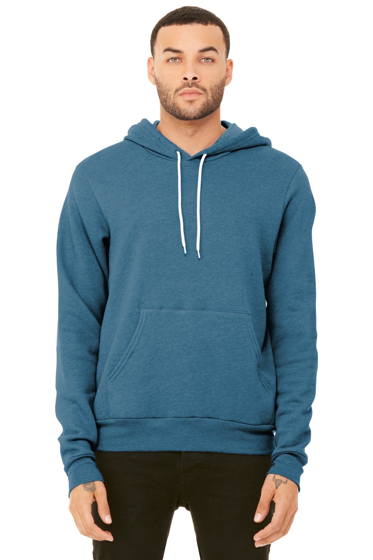 BELLA+CANVAS Unisex Sponge Fleece Pullover Hoodie - Heather Deep Teal