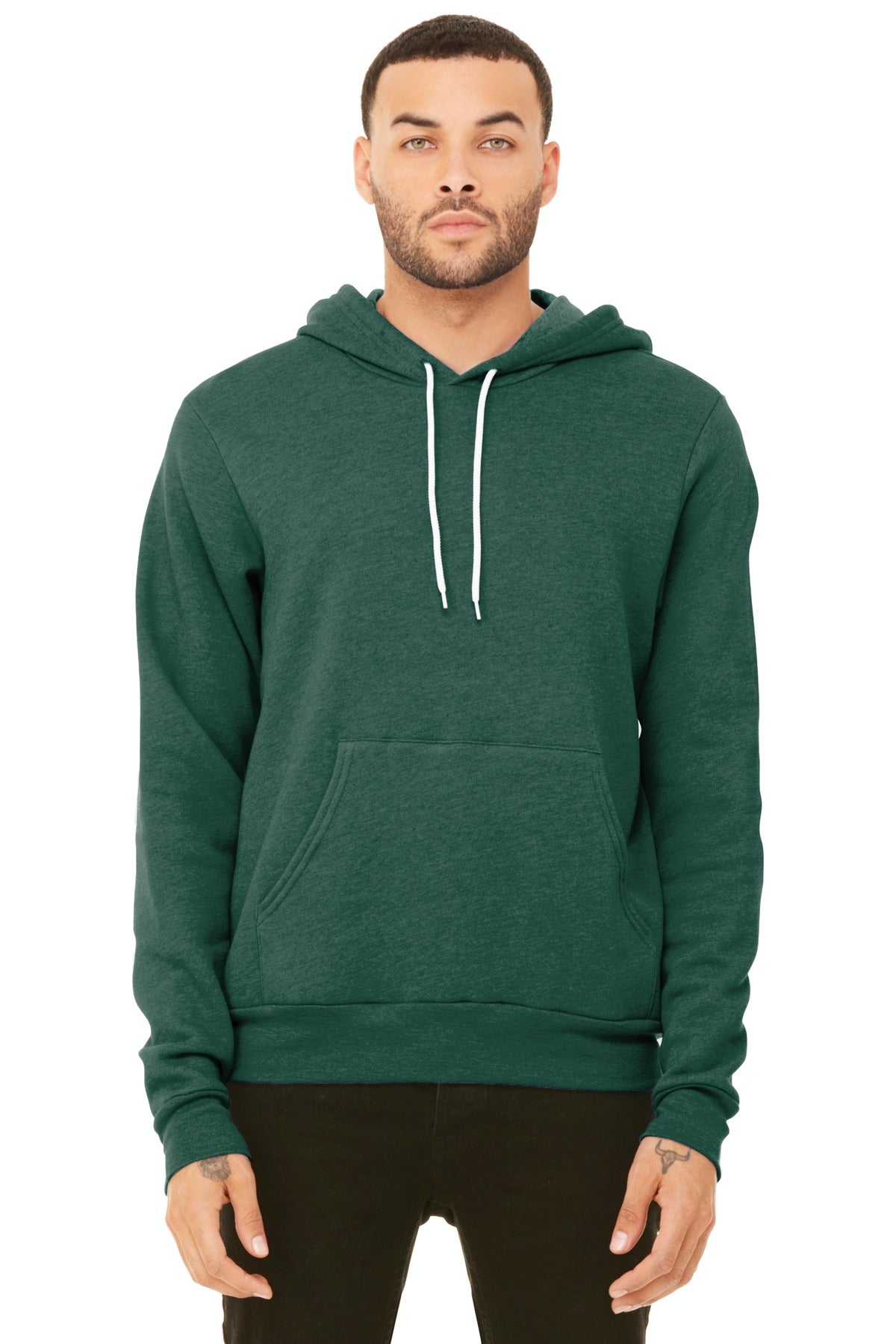 BELLA+CANVAS Unisex Sponge Fleece Pullover Hoodie - Heather Forest