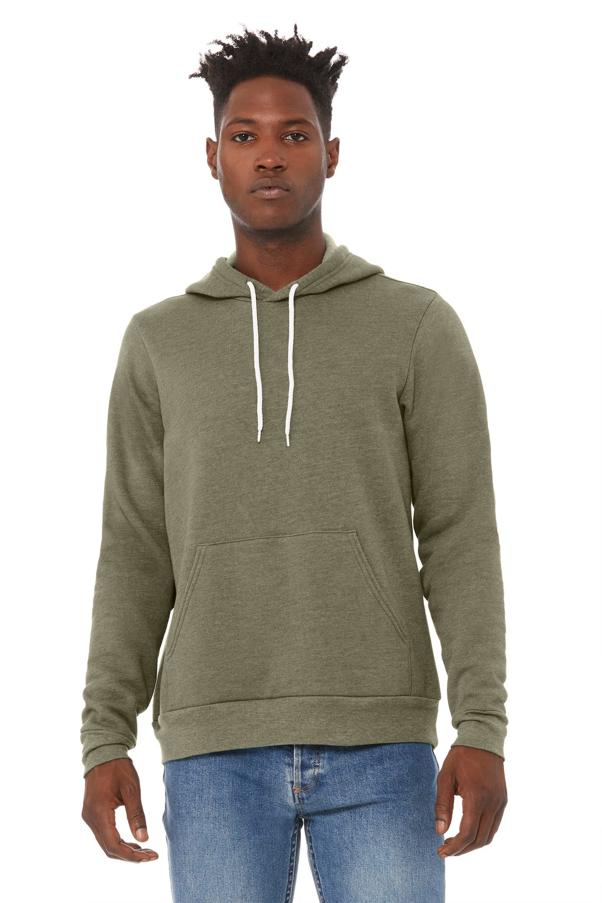 BELLA+CANVAS Unisex Sponge Fleece Pullover Hoodie - Heather Olive