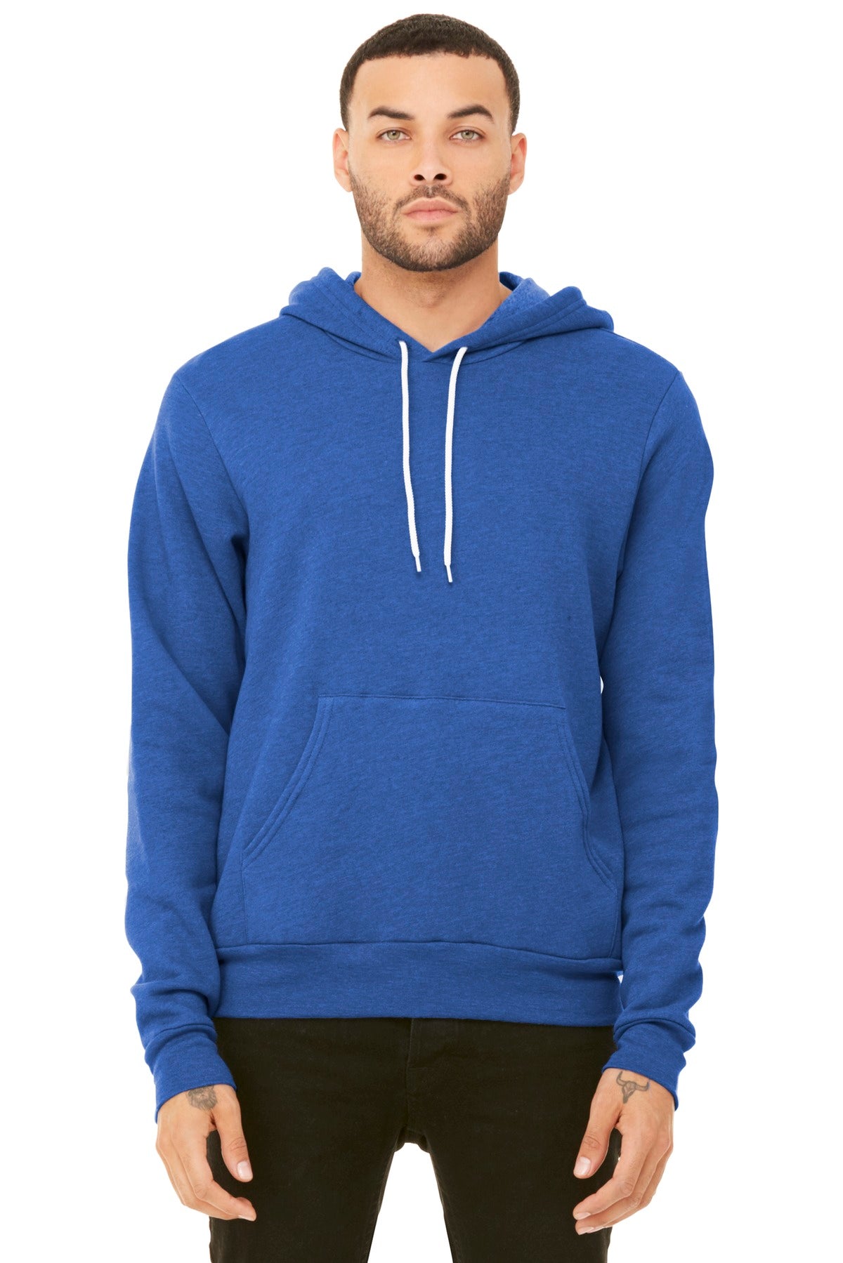 BELLA+CANVAS Unisex Sponge Fleece Pullover Hoodie - Heather True Royal