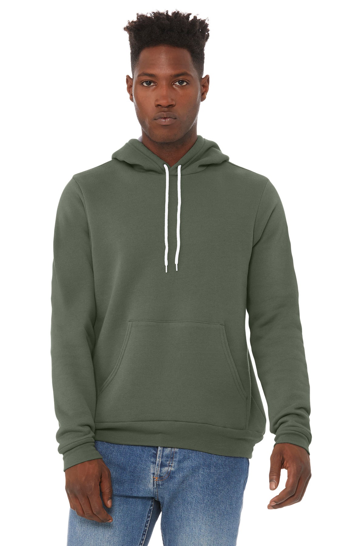 BELLA+CANVAS Unisex Sponge Fleece Pullover Hoodie - Military Green