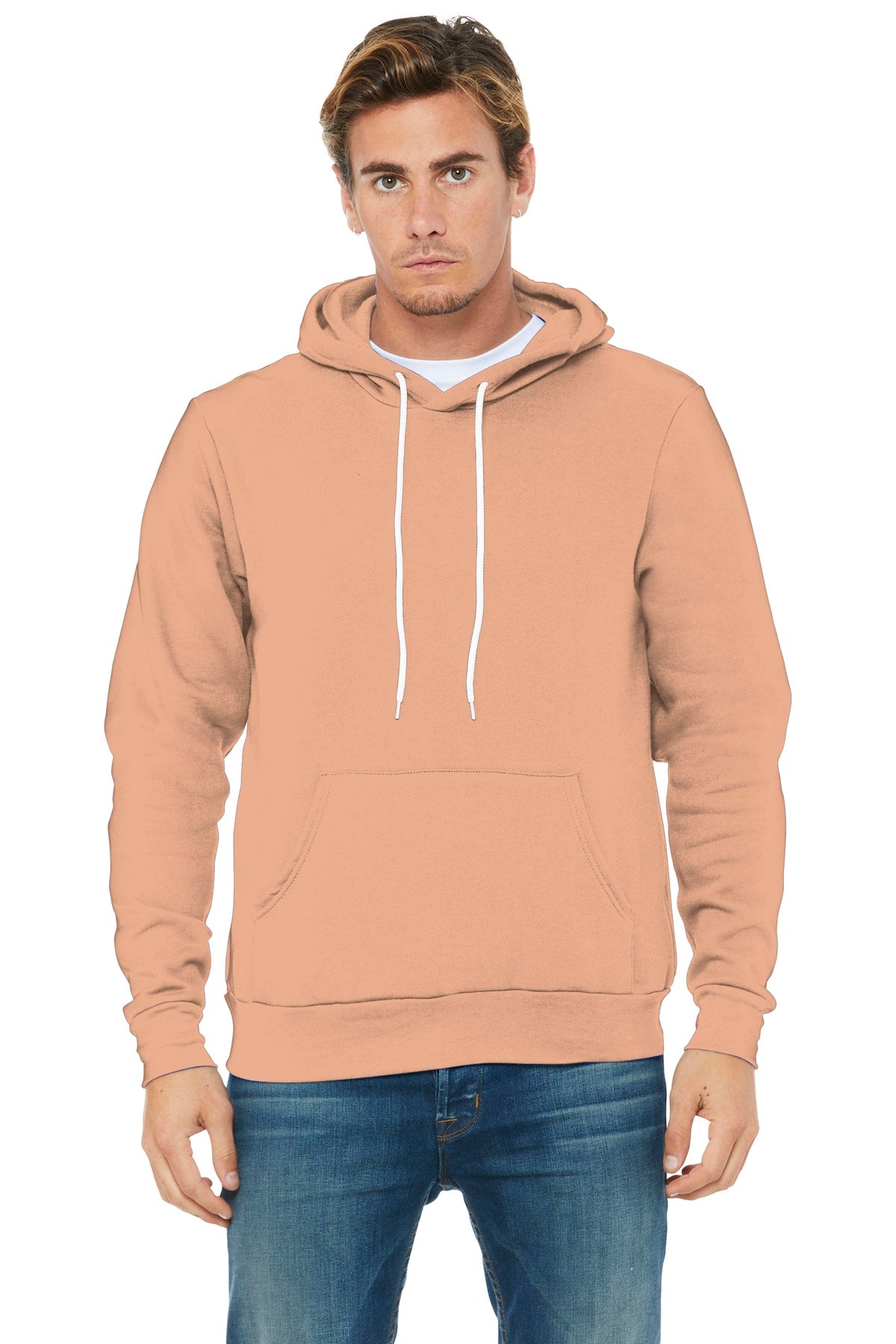 BELLA+CANVAS Unisex Sponge Fleece Pullover Hoodie - Peach