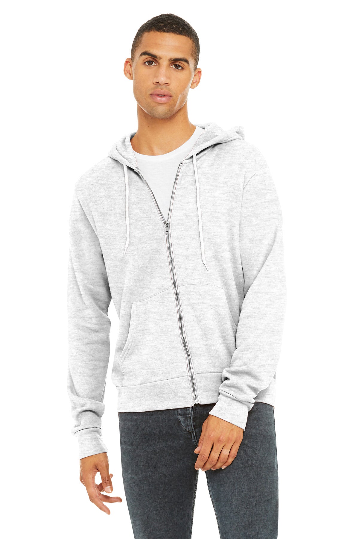 BELLA+CANVAS Unisex Sponge Fleece Full-Zip Hoodie - Ash