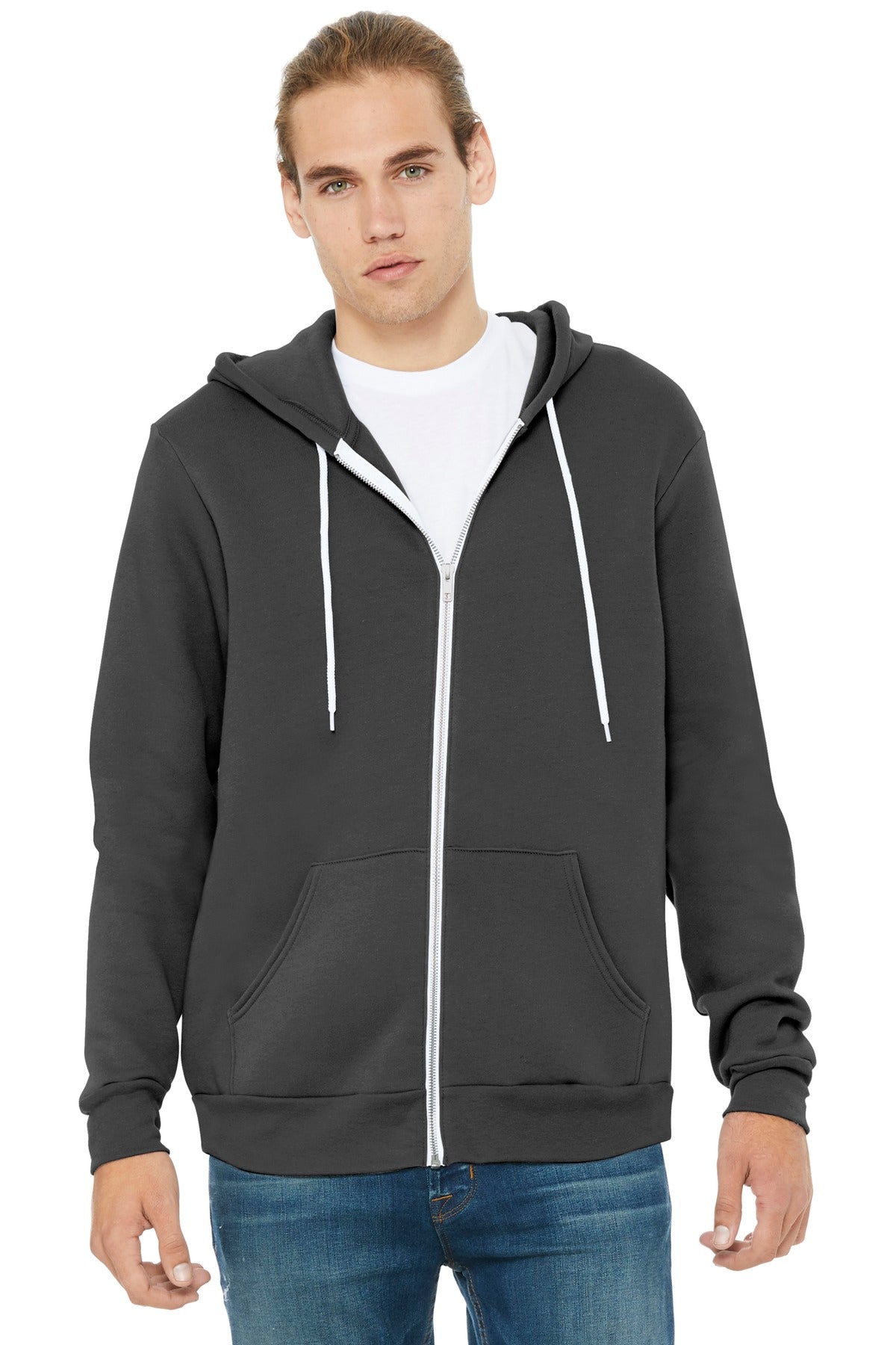 BELLA+CANVAS Unisex Sponge Fleece Full-Zip Hoodie - Asphalt