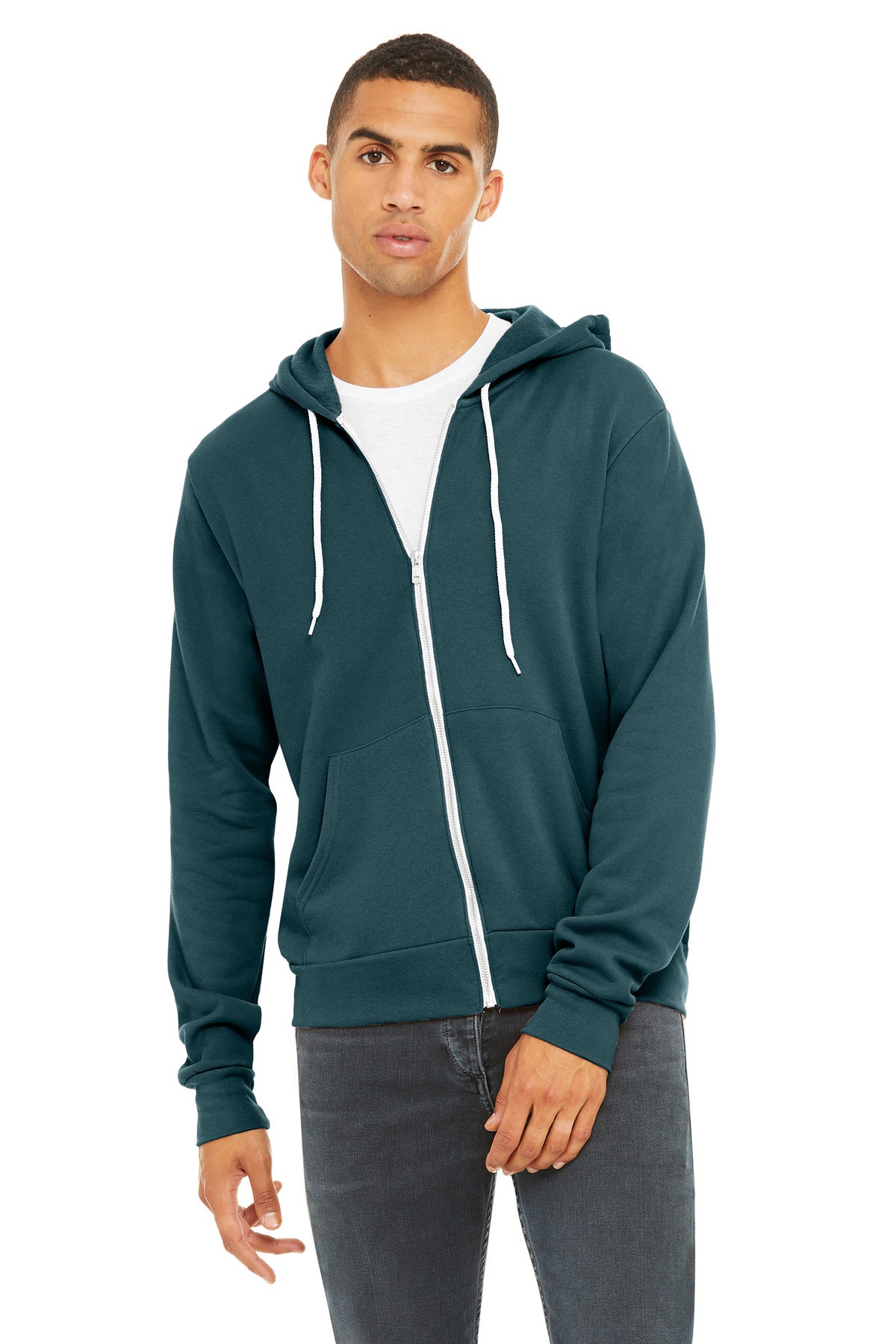 BELLA+CANVAS Unisex Sponge Fleece Full-Zip Hoodie - Atlantic