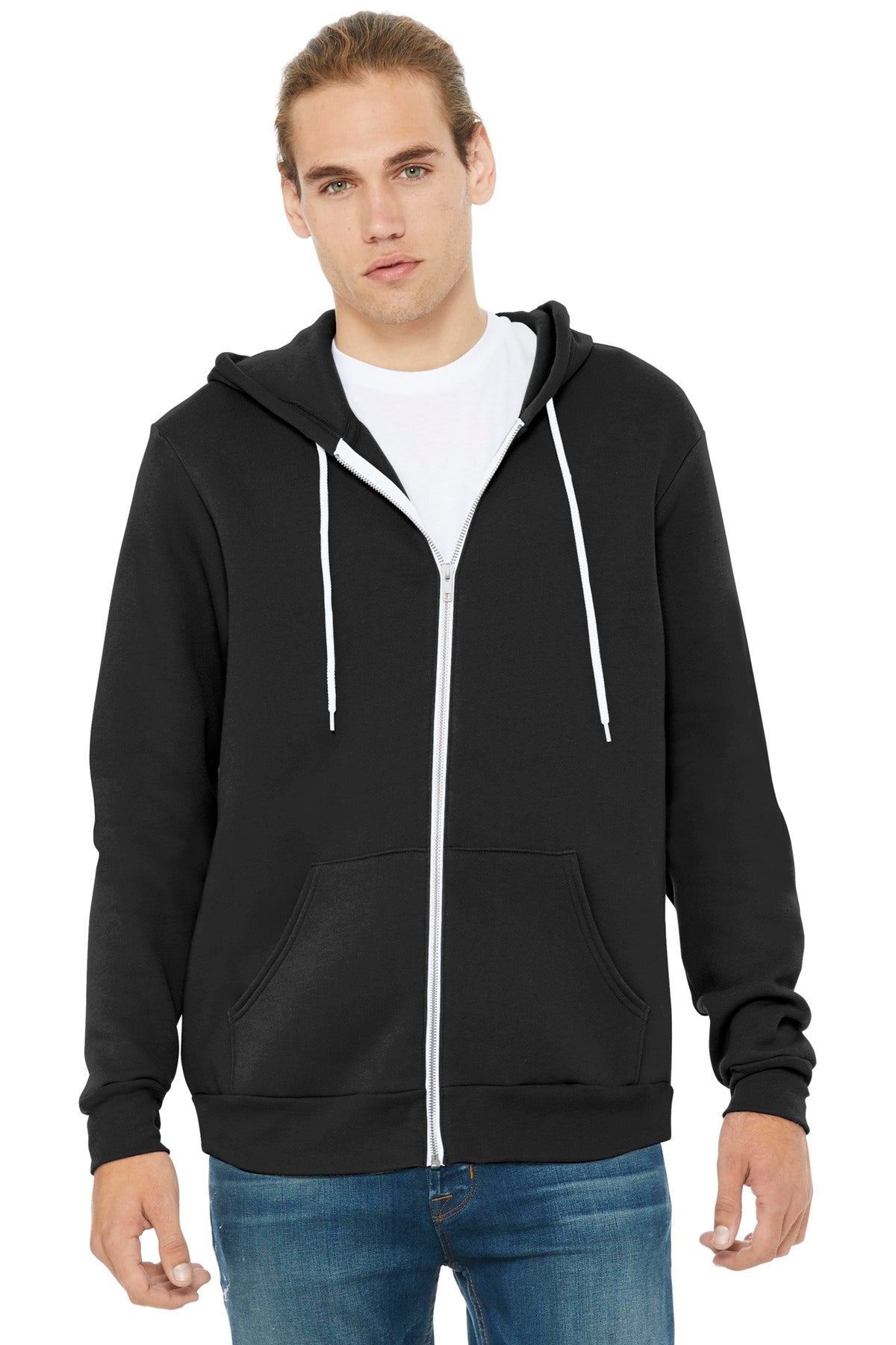 BELLA+CANVAS Unisex Sponge Fleece Full-Zip Hoodie - Black
