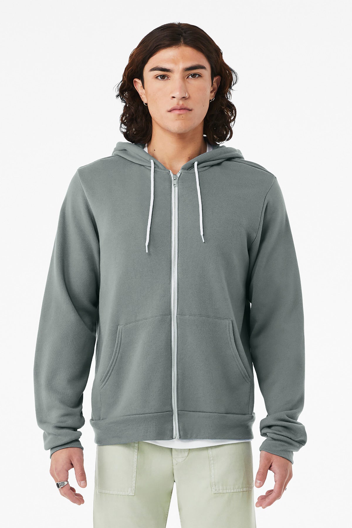 BELLA+CANVAS Unisex Sponge Fleece Full-Zip Hoodie - Blue Storm