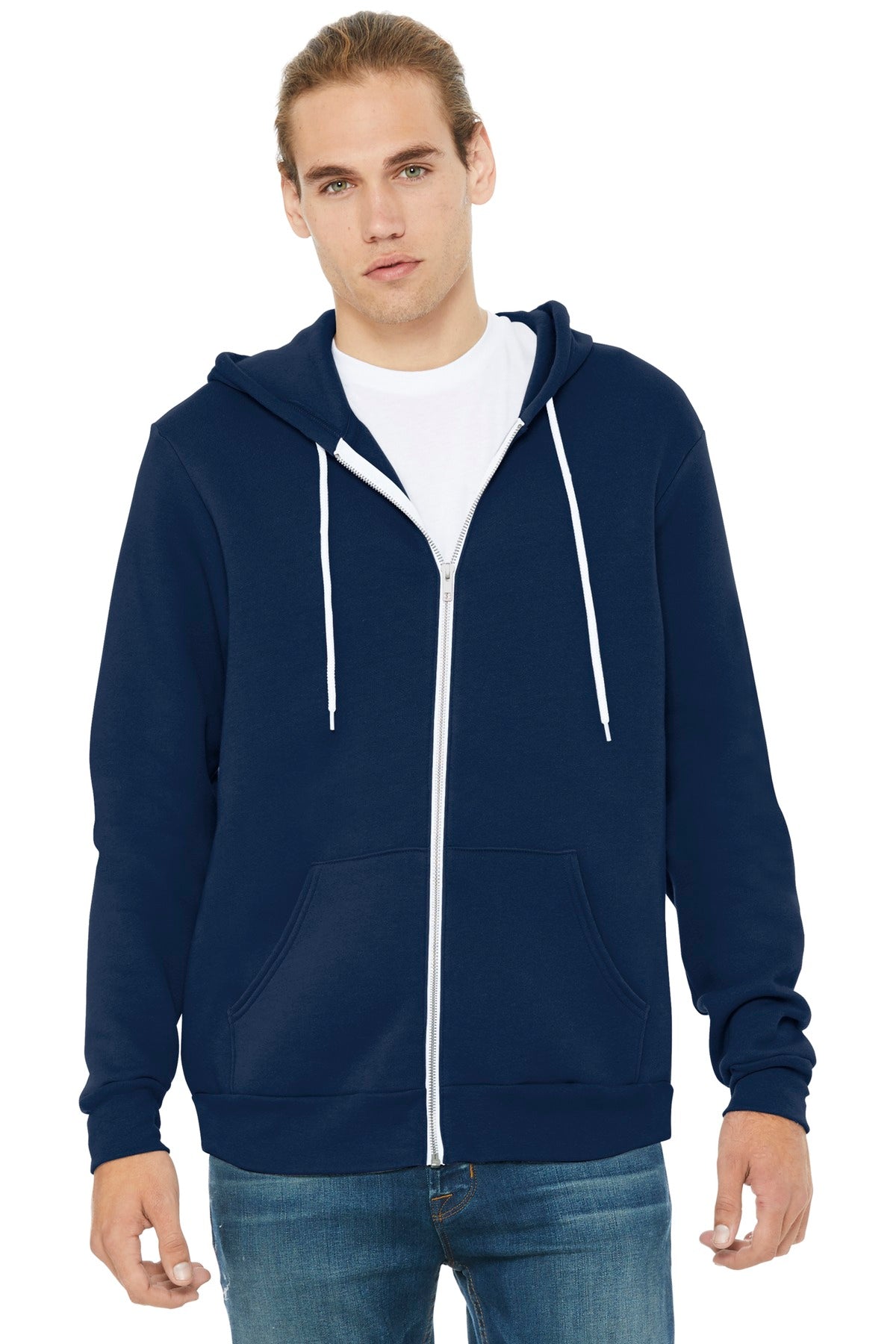 BELLA+CANVAS Unisex Sponge Fleece Full-Zip Hoodie - Navy