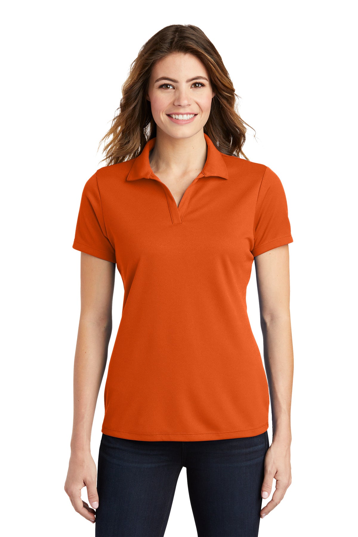 Sport-Tek Women's PosiCharge RacerMesh Polo - Deep Orange