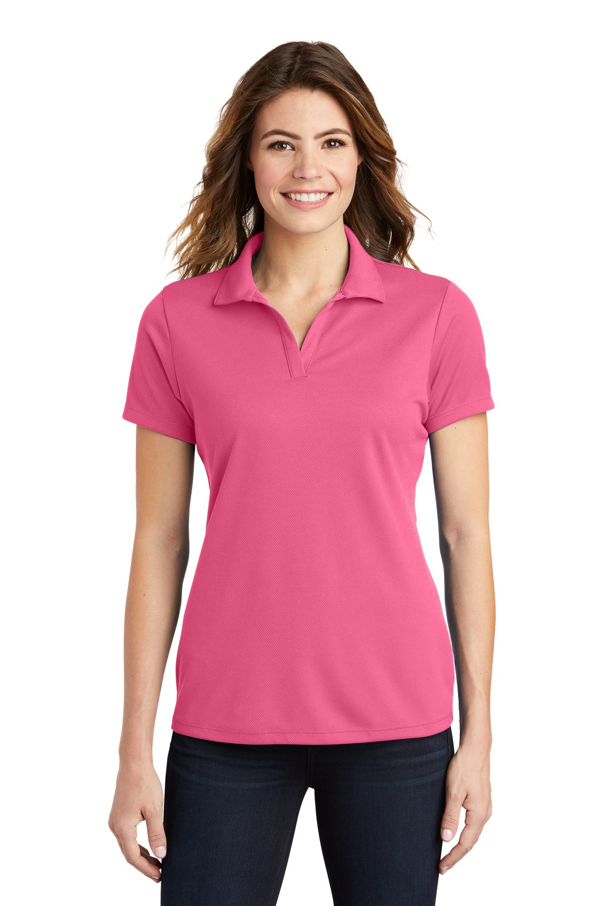 Sport-Tek Women's PosiCharge RacerMesh Polo - Bright Pink