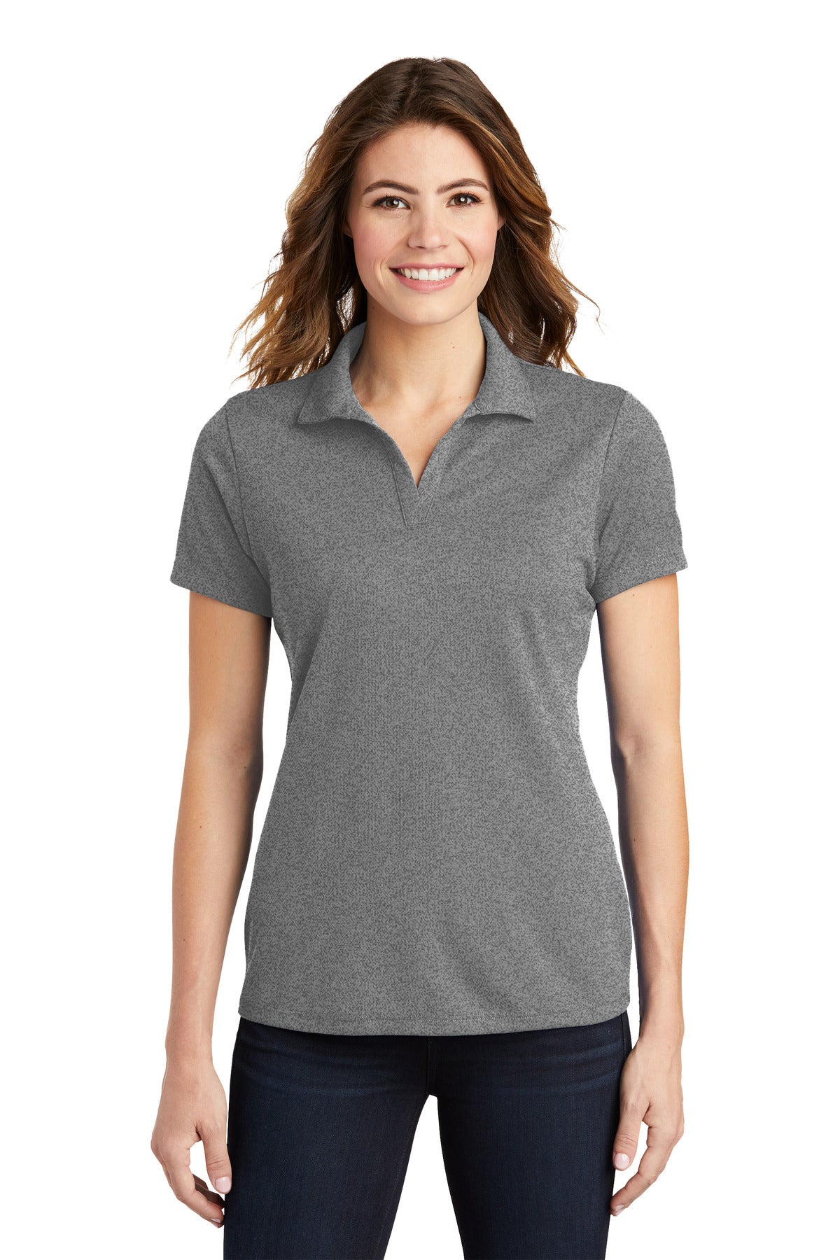 Sport-Tek Women's PosiCharge RacerMesh Polo - Grey Heather