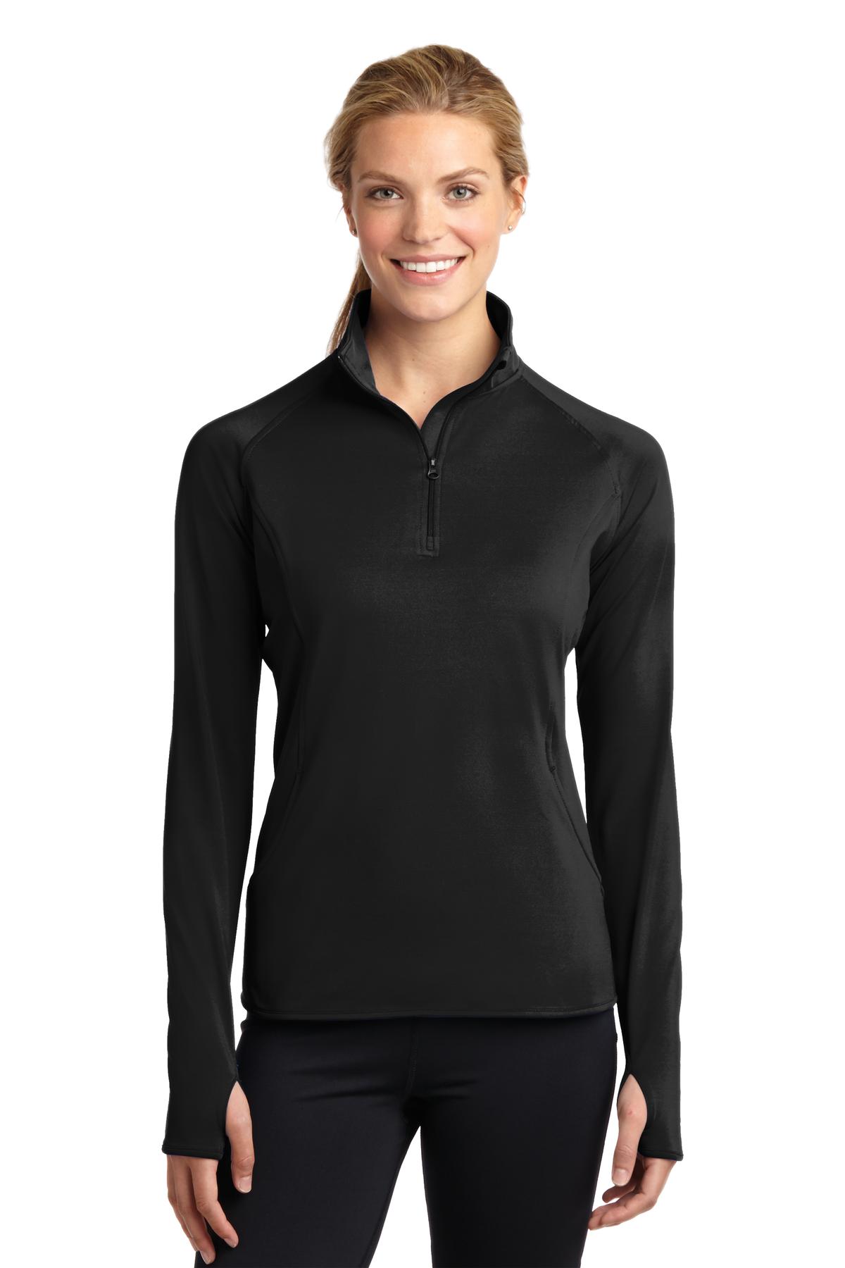 Sport-Tek Women's Sport-Wick Stretch 1/4-Zip Pullover - Black