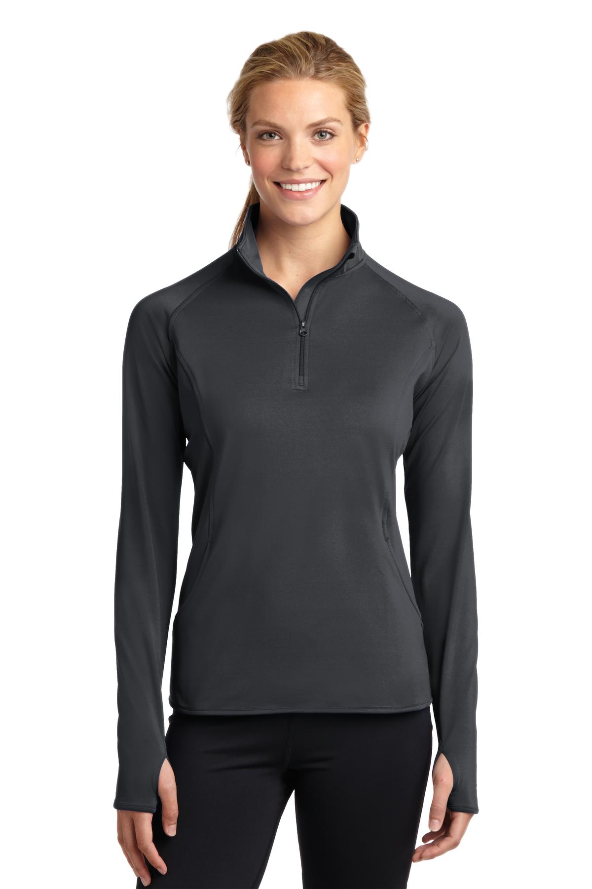 Sport-Tek Women's Sport-Wick Stretch 1/4-Zip Pullover - Charcoal Grey