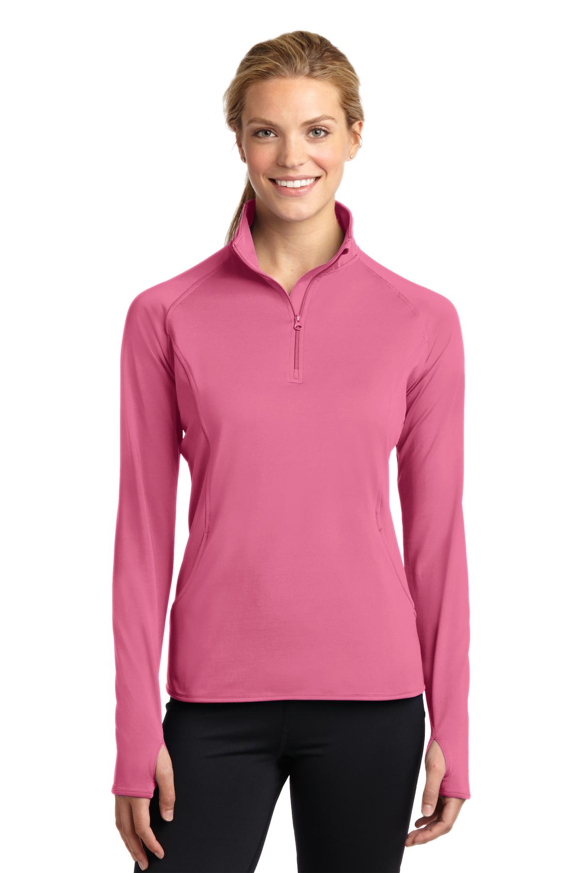 Sport-Tek Women's Sport-Wick Stretch 1/4-Zip Pullover - Dusty Rose