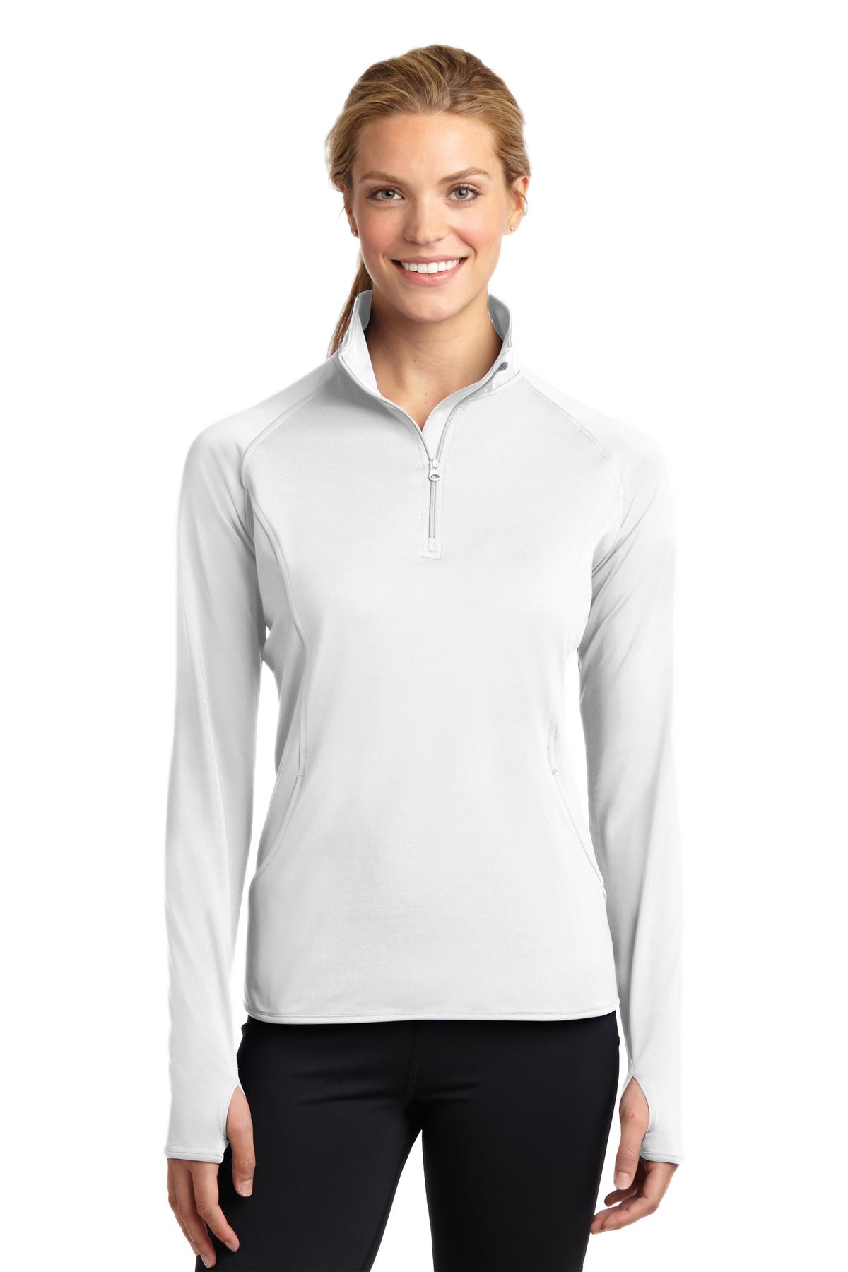 Sport-Tek Women's Sport-Wick Stretch 1/4-Zip Pullover - White