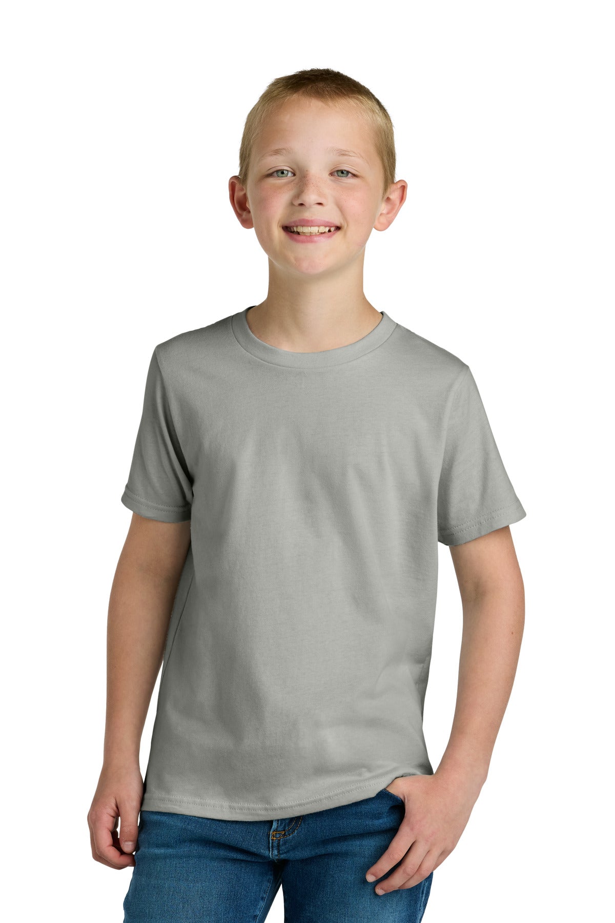 Next Level Apparel Youth Cotton Tee - Light Gray