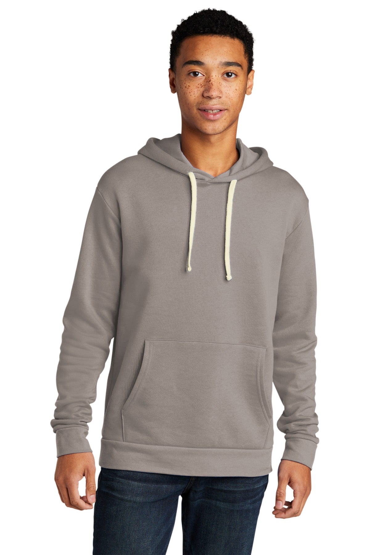 Next Level Apparel Adult Santa Barbara Pullover Hoodie - Lead/ Light Gray