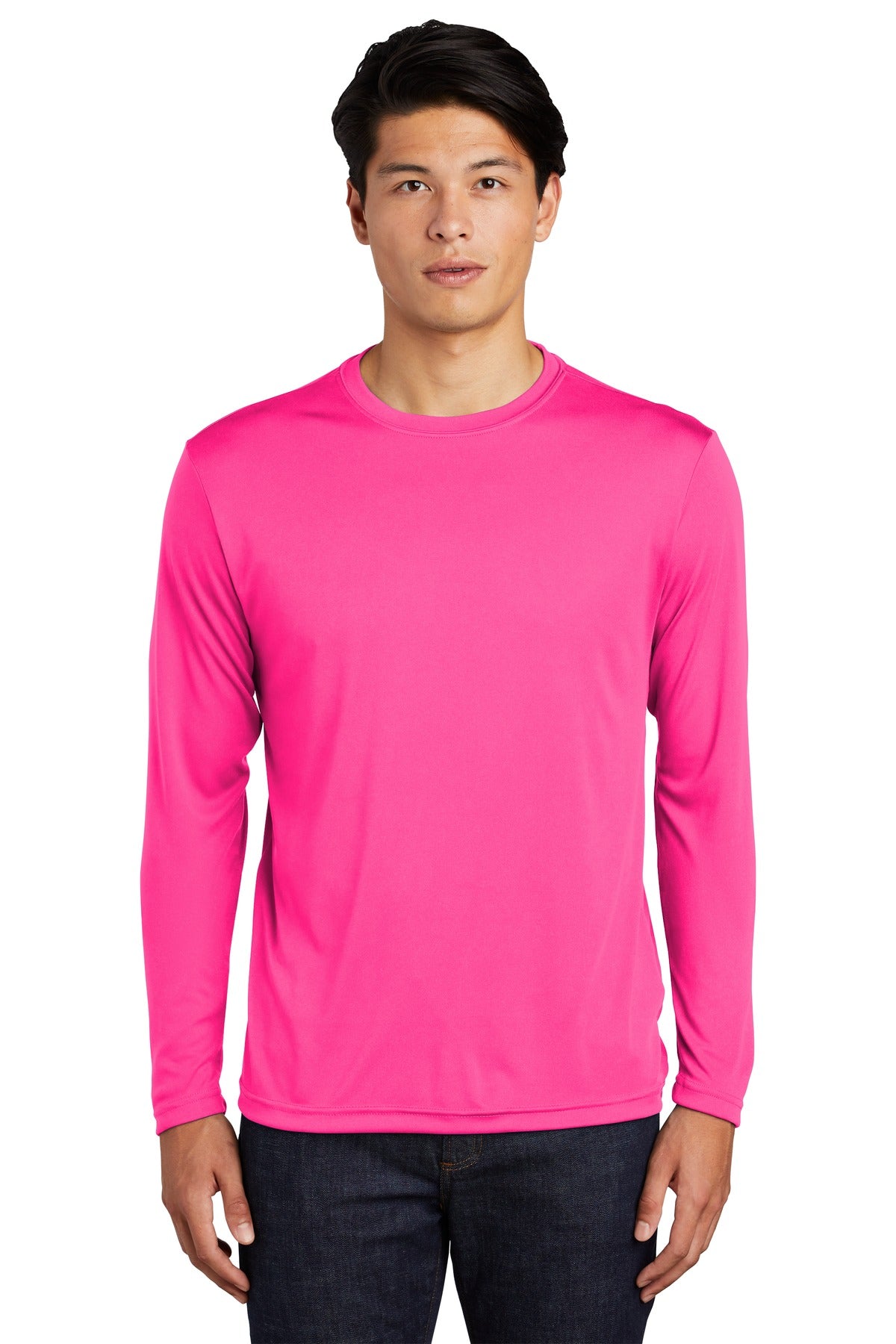 Sport-Tek Long Sleeve PosiCharge Competitor Tee - Neon Pink