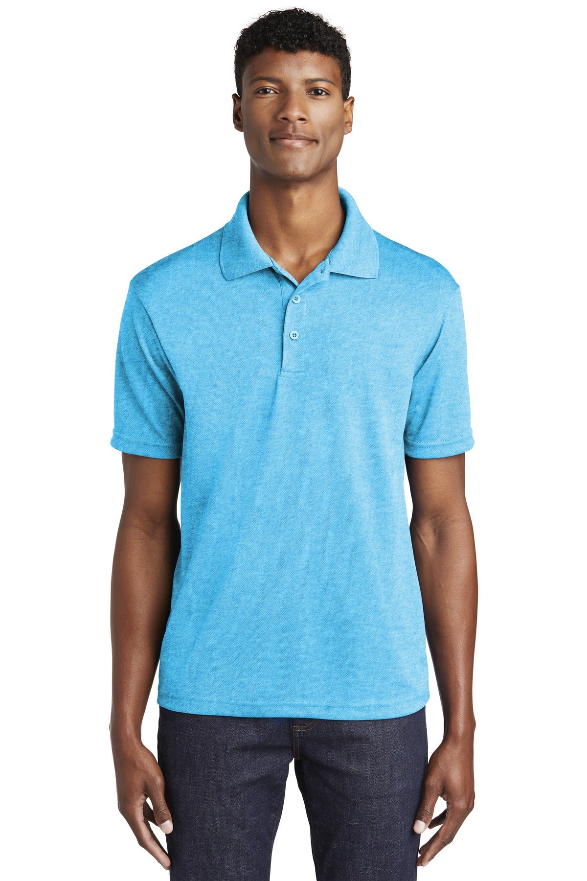 Sport-Tek PosiCharge RacerMesh Polo - Pond Blue Heather